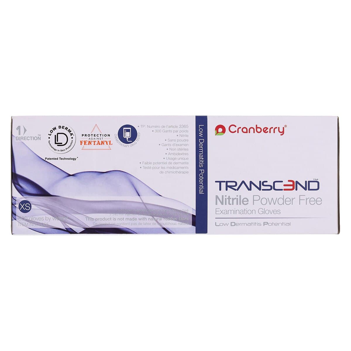 Transcend Nitrile Powder-Free Exam Gloves, X-Small, Matte Blue, 300/Box, CR3365 thumbnail 7