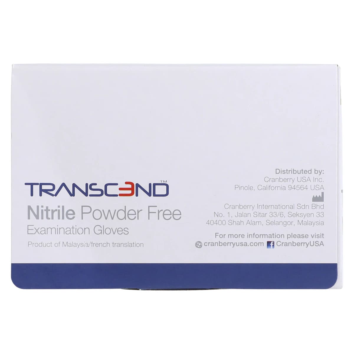 Cranberry Transcend Nitrile Powder-Free Exam Gloves, Small, Matte Blue, 300/Box, CR3366 thumbnail 8