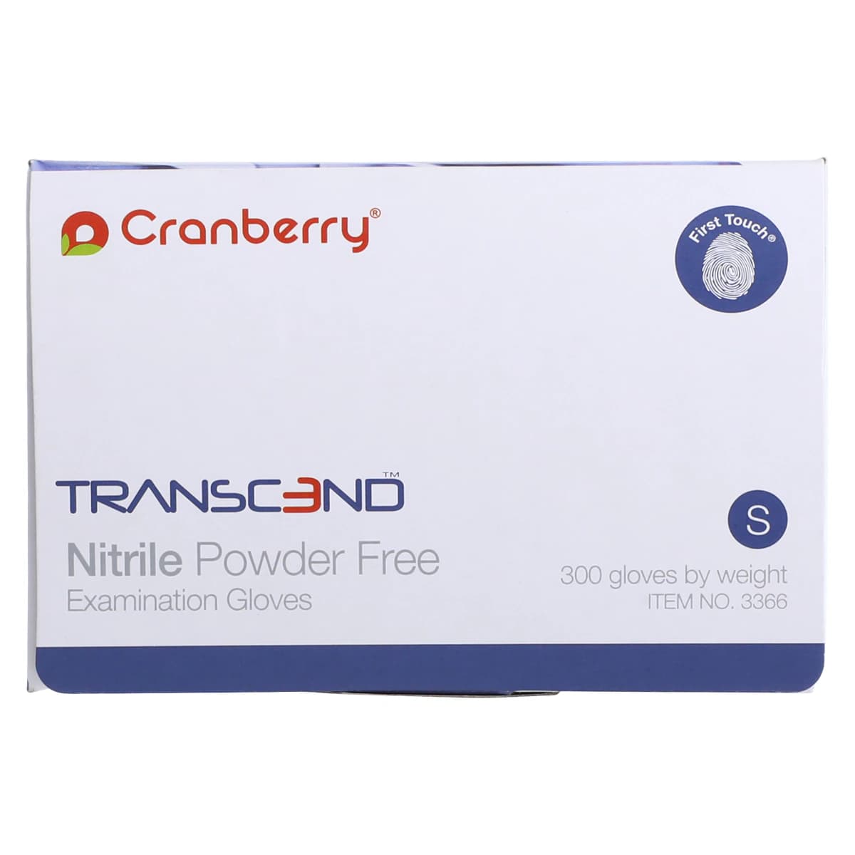 Cranberry Transcend Nitrile Powder-Free Exam Gloves, Small, Matte Blue, 300/Box, CR3366 thumbnail 9
