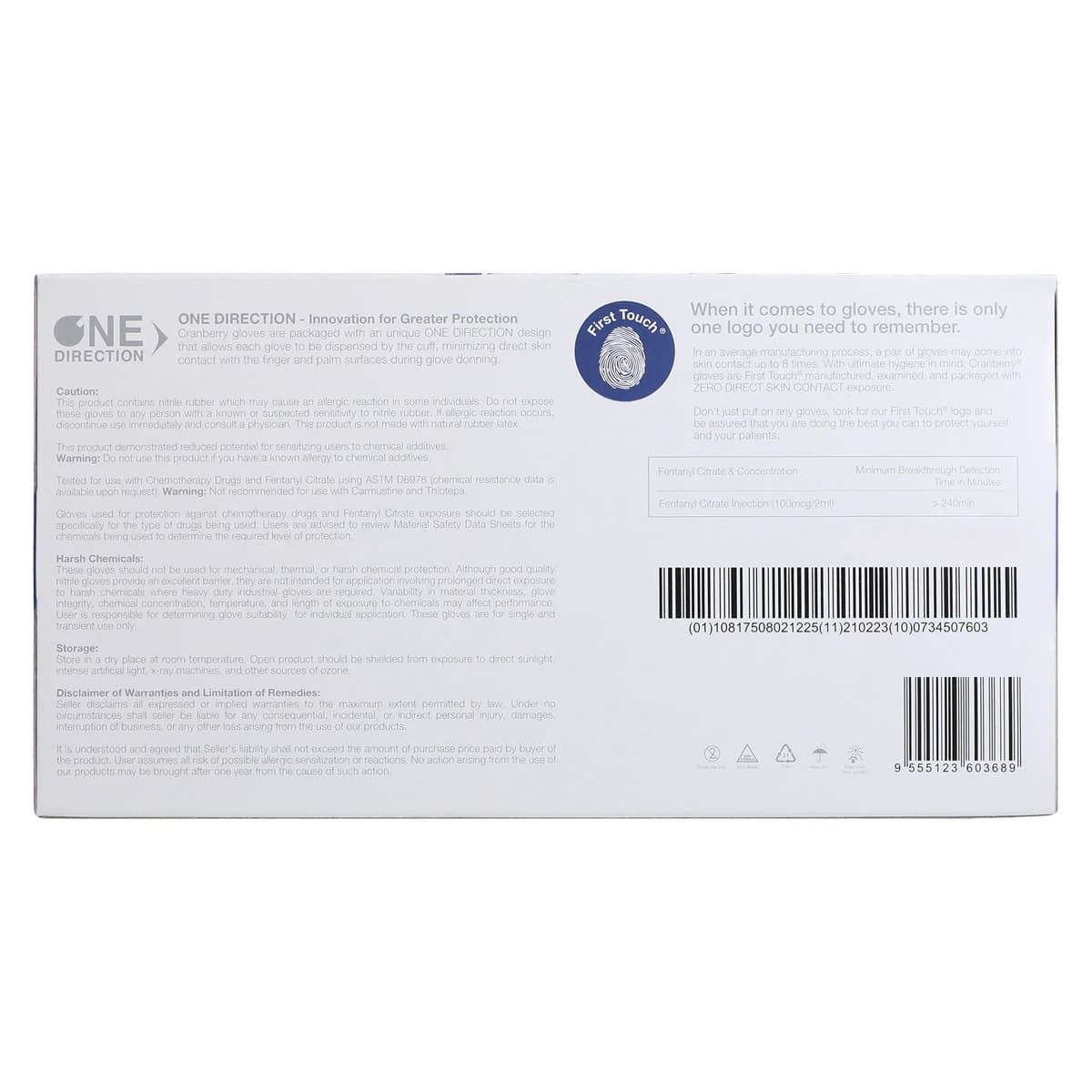 Cranberry Transcend Nitrile Powder-Free Exam Gloves, Large, Matte Blue, 300/Box, CR3368 thumbnail 10