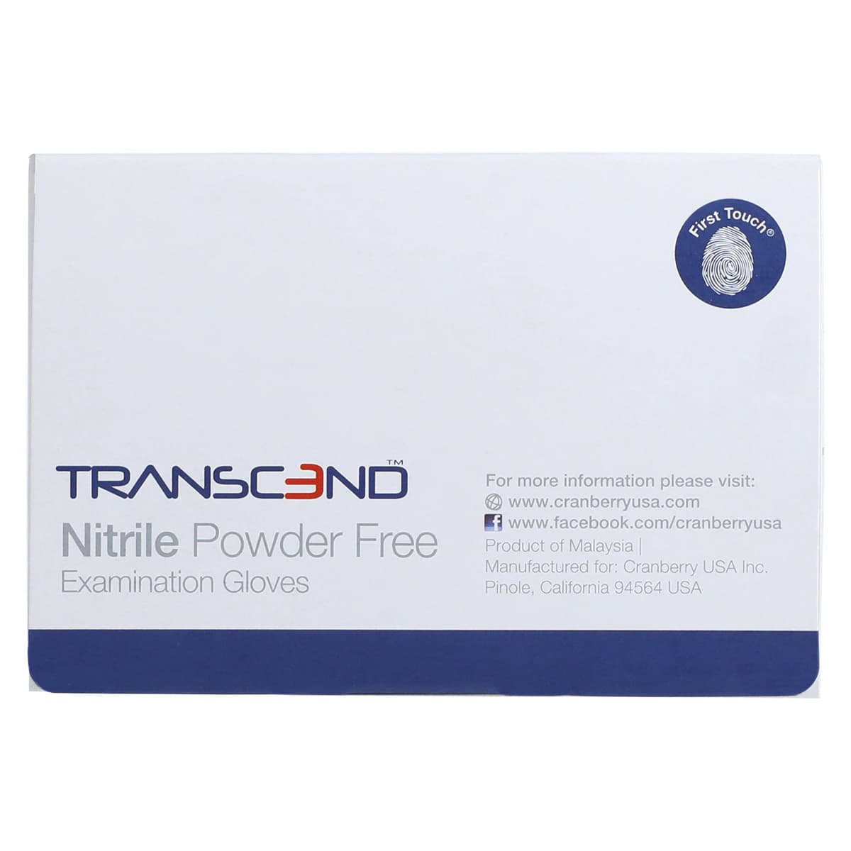 Cranberry Transcend Nitrile Powder-Free Exam Gloves, Large, Matte Blue, 300/Box, CR3368 thumbnail 8