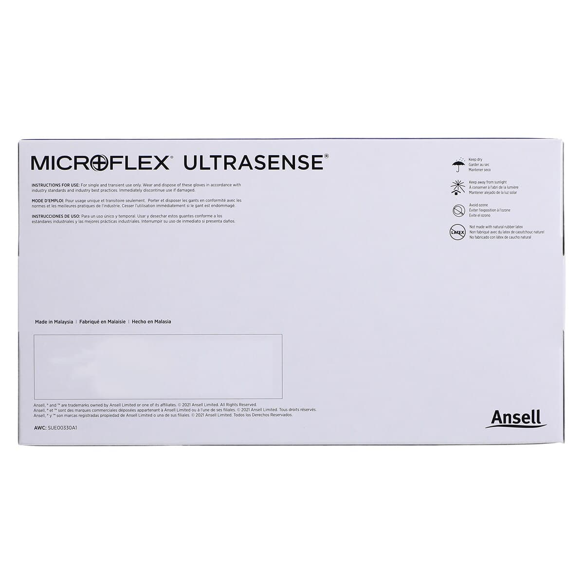 UltraSense US-220 Nitrile Exam Gloves, Powder Free, Latex Free, Blue, Extra Small, 100/Box thumbnail 7