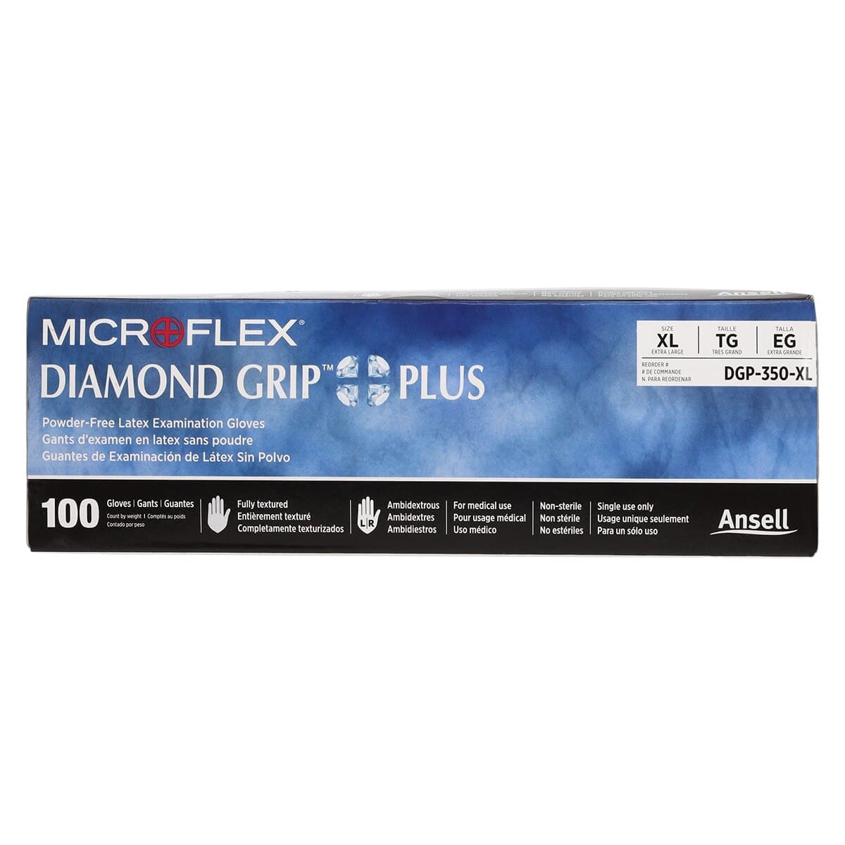 Microflex Diamond Grip Plus DGP-350 Powder-Free Latex Exam Gloves, Textured, Non-Sterile, Extra Large, Natural, 100/Box, DGP-350-XL thumbnail 5