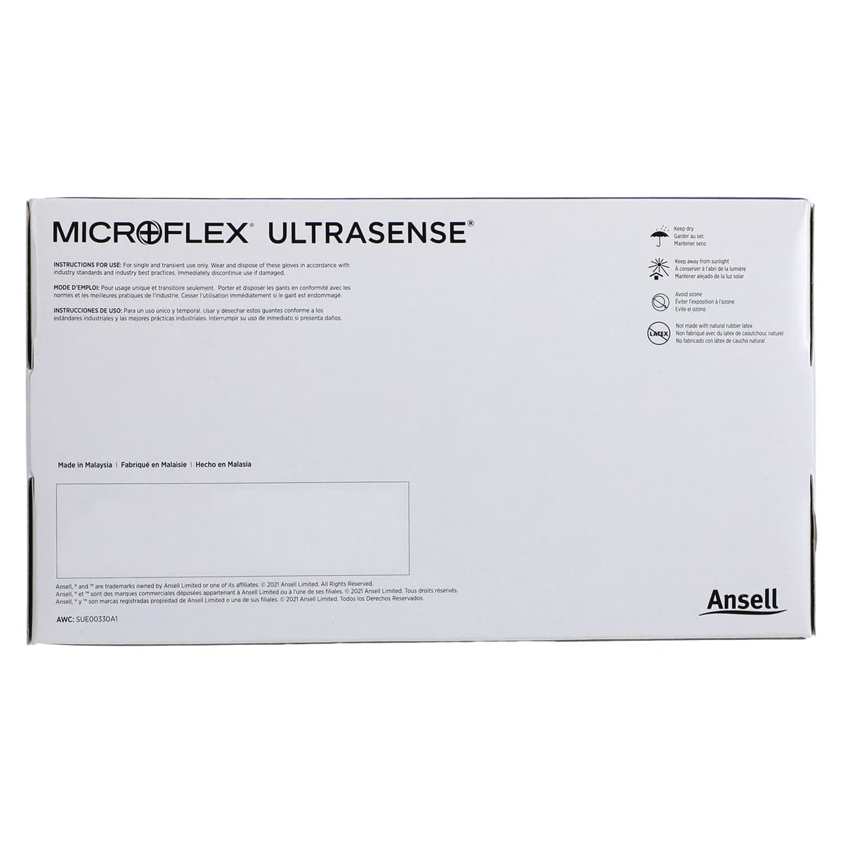 UltraSense US-220 Nitrile Exam Gloves, Powder-Free, Latex-Free, Textured, Blue, Large, 100/Box thumbnail 7