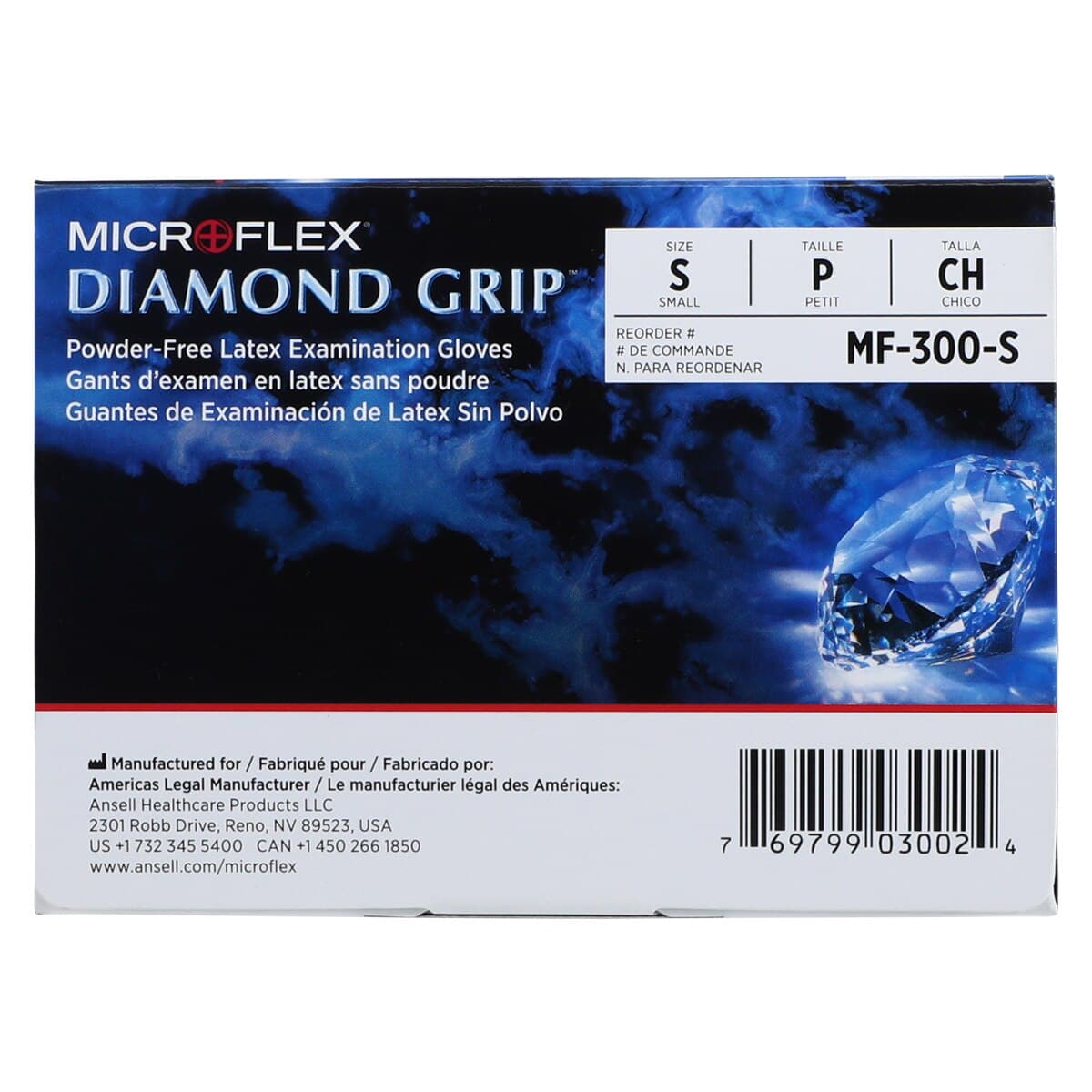 Microflex Diamond Grip MF-300 Powder-Free Latex Exam Gloves, Small, Natural, 100/Box, MF-300-S thumbnail 6