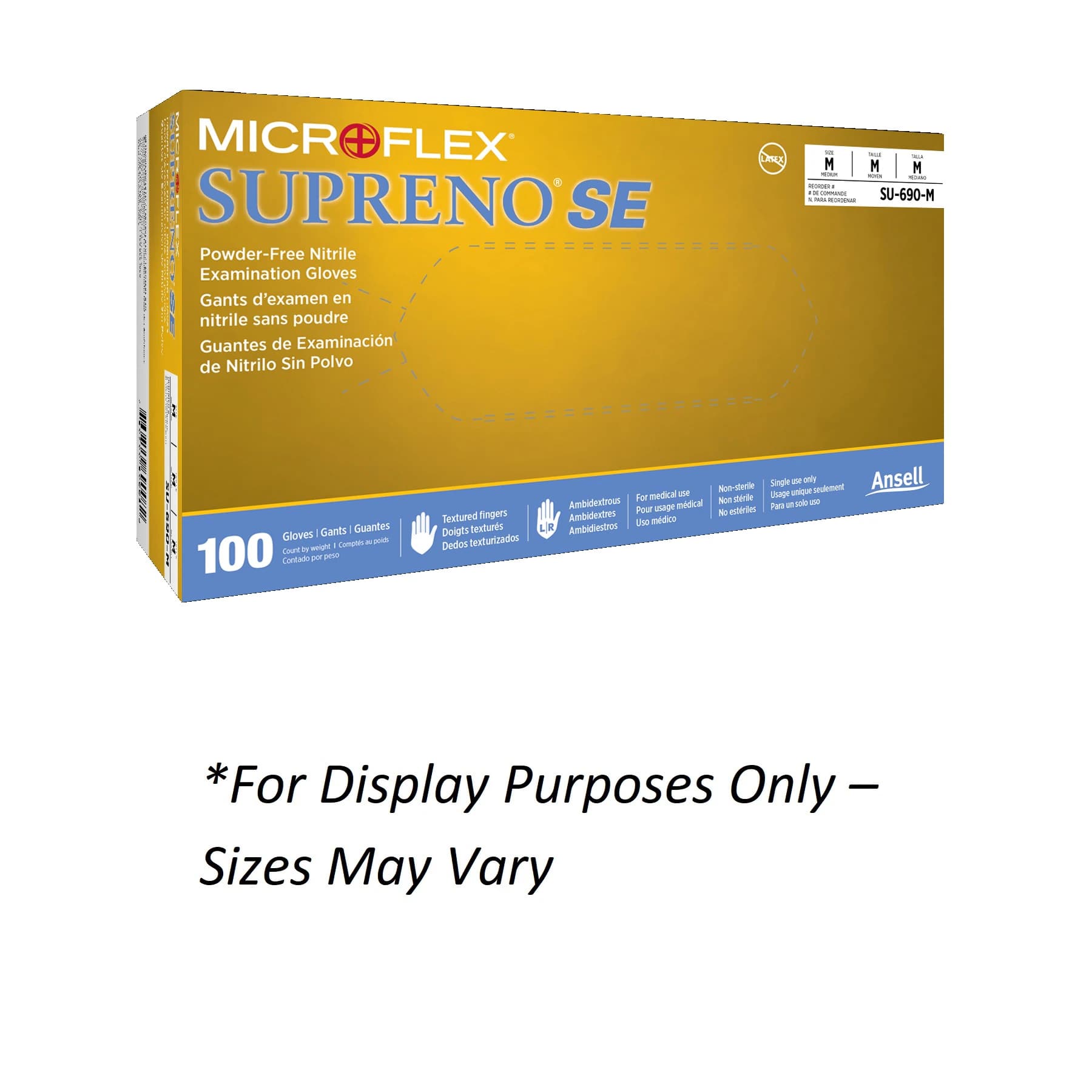 Microflex Supreno SE Powder-Free Nitrile Exam Gloves, X-Small, Blue, 100/Box, SU-690-XS - Supreno SE PF Nitrile Gloves, X-Small, 100/Bx, SU-690-XS - Image 1