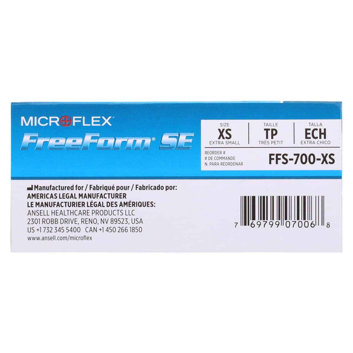 Microflex FreeForm SE Powder-Free Nitrile Exam Gloves, X-Small, Blue, 100/Box, FFS-700-XS thumbnail 2
