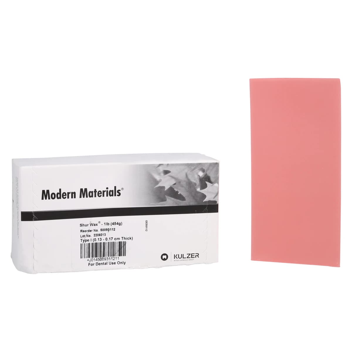 Modern Materials Shur Wax Baseplate Wax, Pink, Medium, 1 lb Box, 28 Sheets, 50093112 thumbnail 2