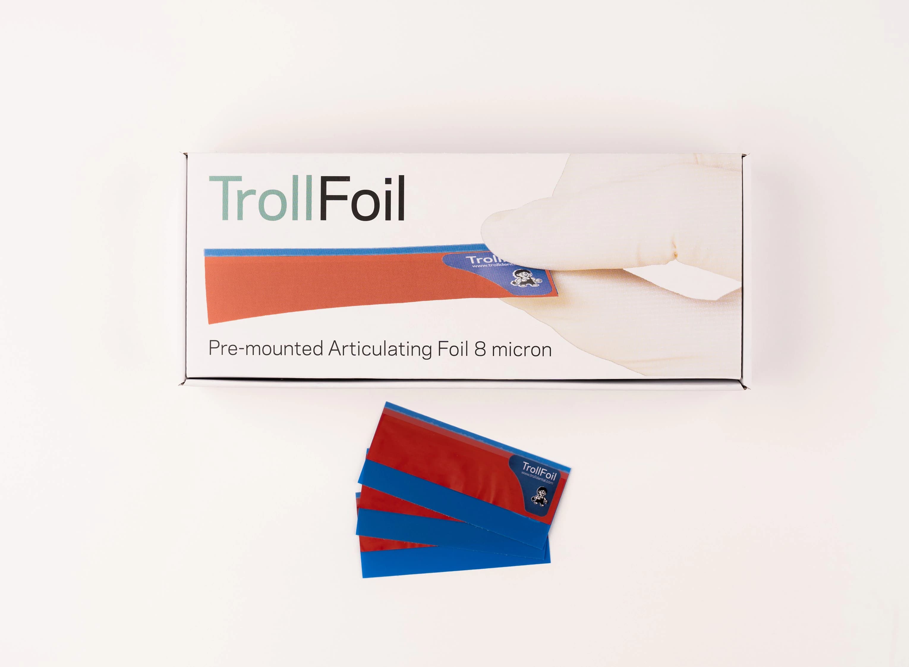 TrollFoil Double-Sided Articulating Foil, Red, 8 Microns, Pre-Mounted, 500/Pk, 12000600 - TrollFoil Red 500 pieces - Image 1