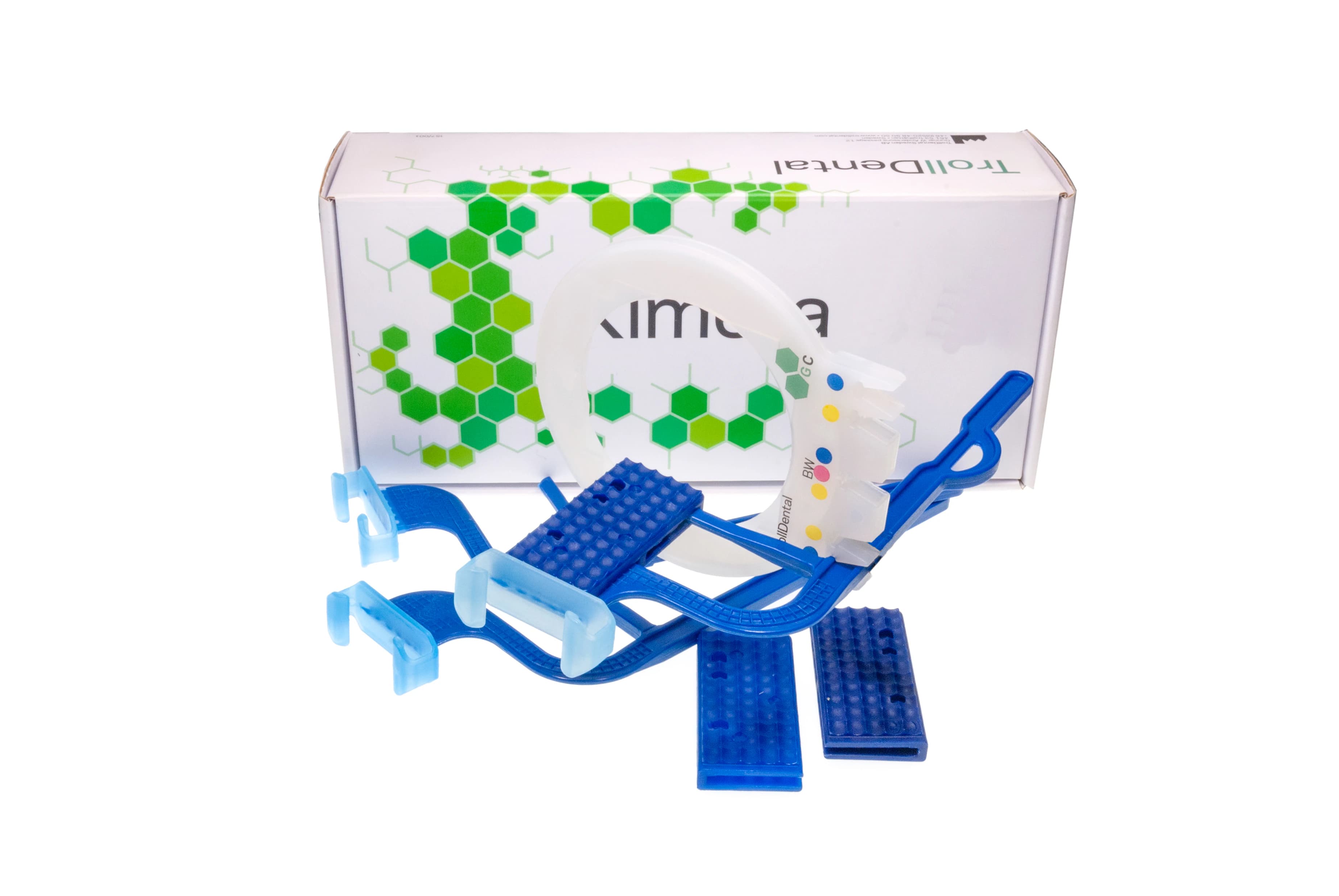 TrollByte Kimera Bio Blue Digital Sensor Holder Kit #2907 for Vertical Bitewings and Anteriors, Blue, 3/Pk - TrollByte Kimera Bio Blue 2907 Box of 3 - Image 1