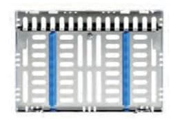 Nordent Sterilization Cassette, Stainless Steel, Medium, 8 Instruments with Divider, Coconut, 5.5"W x 8"L x 1.25"H - Nordent Sterilization Cassette, Stainless Steel, Easy-open, Side Spring Latches - Image 1