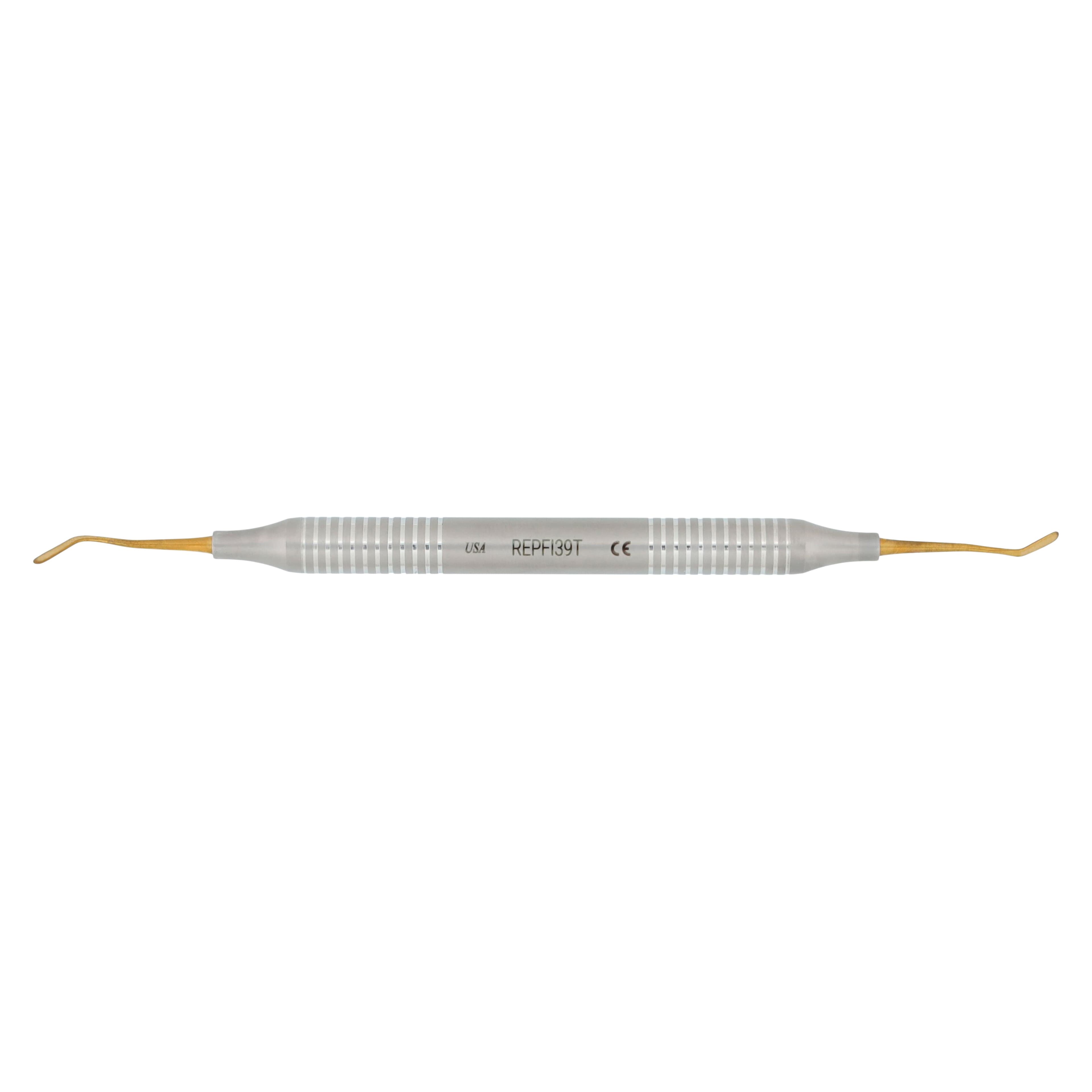 Nordent Composite Placement Instrument, Double-Ended Double Paddle #39, Titanium-Nitride Coated, DuraLite Round Handle, REPFI39T thumbnail 5