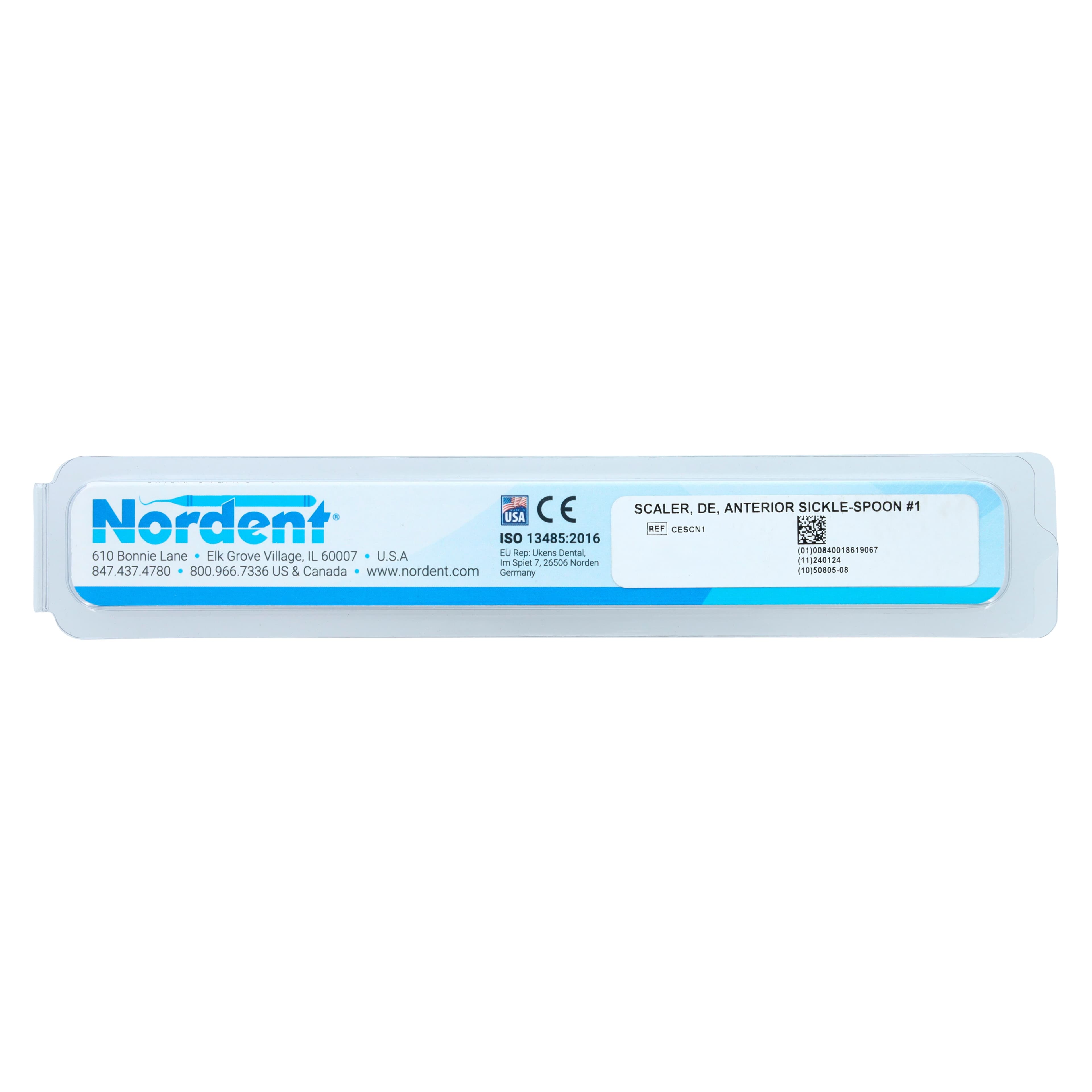Nordent Scalette Double-Ended Anterior Sickle/Spoon Scaler #1, DuraLite ColorRings, CESCN1 thumbnail 6