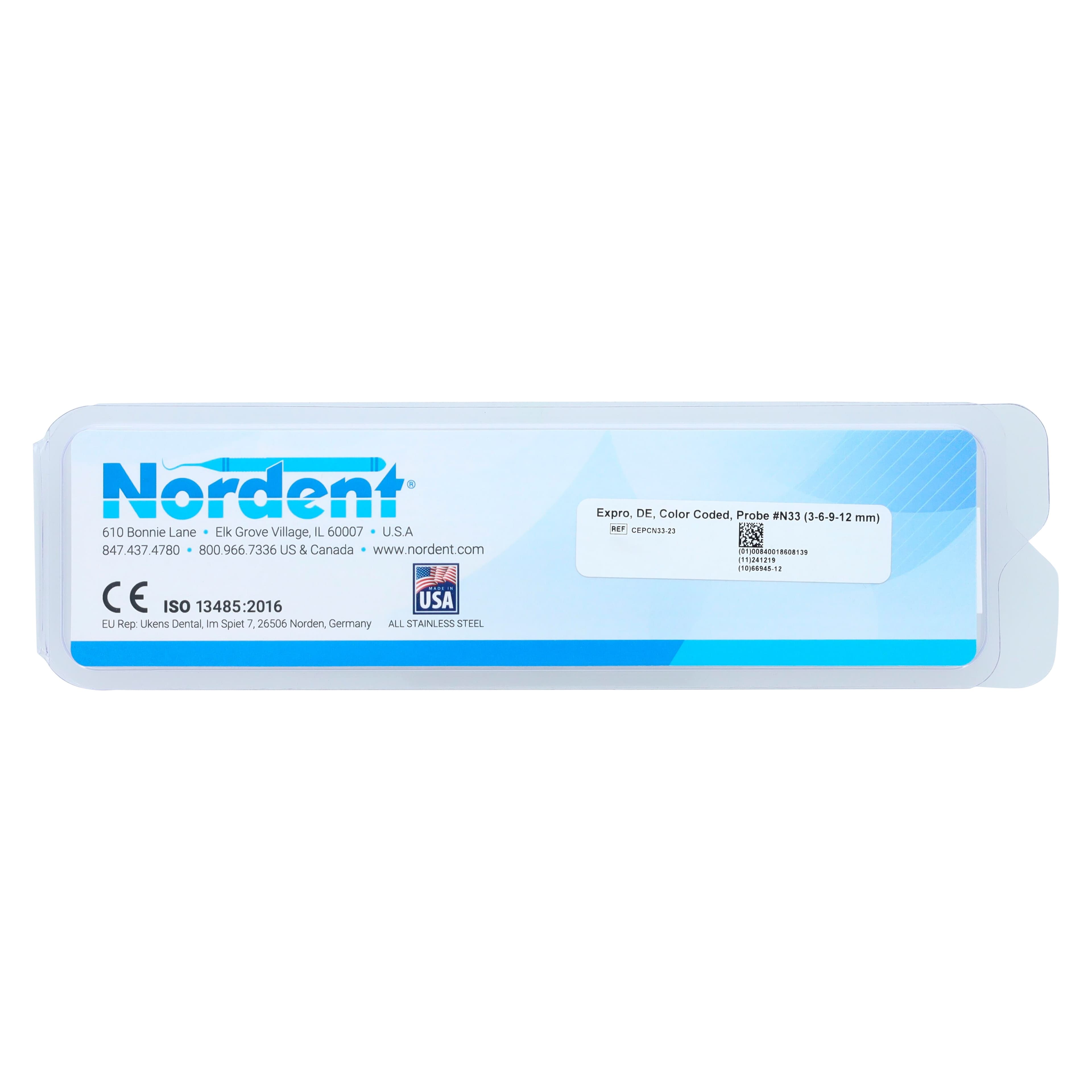 Nordent Expro Double-Ended Explorer #23 / Color-Coded Probe #N33, 3-6-9-12 mm, DuraLite ColorRings Handle, PCN33 thumbnail 6