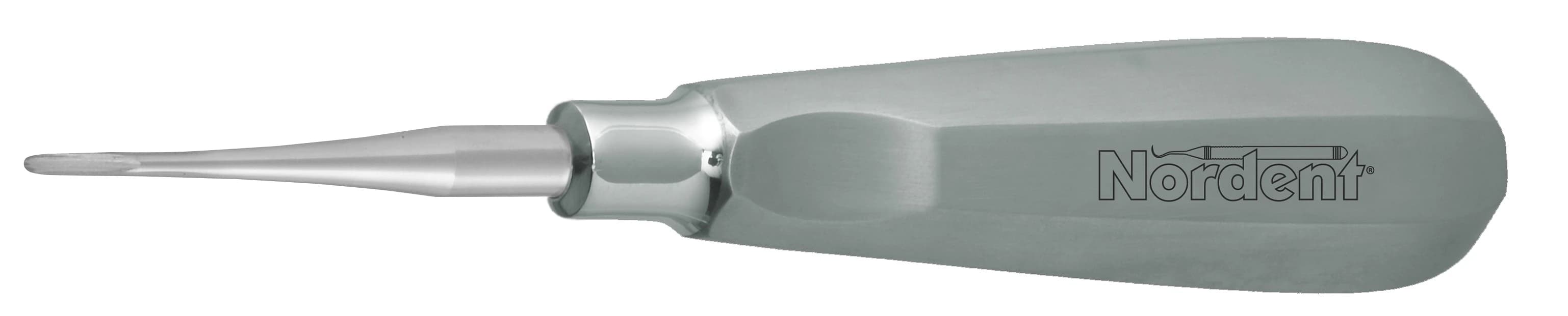 Nordent #301 Modified Apexo Extraction Elevator, Mini Blade, Straight, Single End, Stainless Steel, 1/Pkg - Extraction Elevator – # 301, Modified Apexo, Mini Blade, Straight, Stainless Steel, Single End - Extraction Elevator – # 301, Modified Apexo, Mini Blade, Straight, Stainless Steel, Single End - Image 1