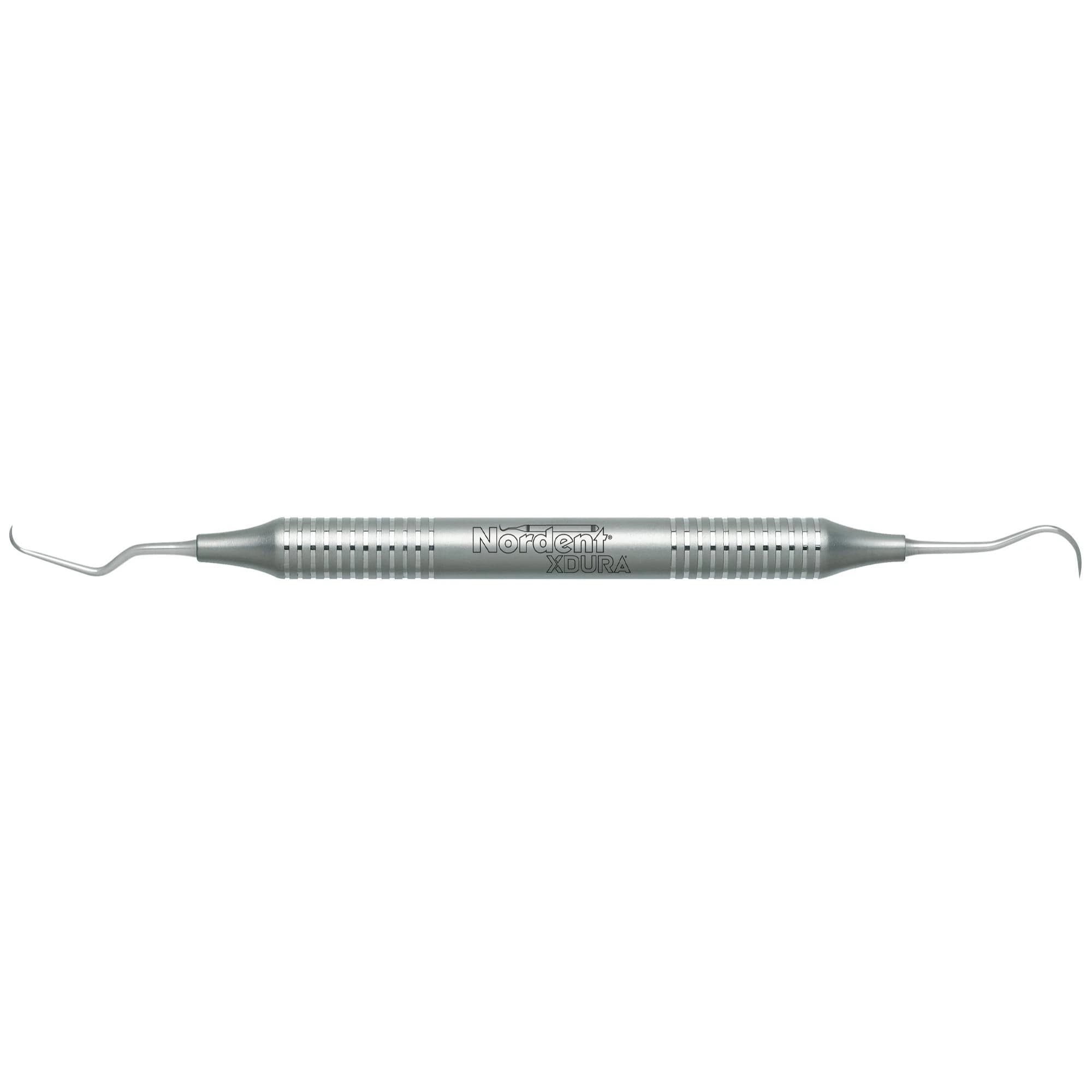 Nordent XDURA Scalette, Double-End Anterior #N137 Mini Blade / Long Shank, DuraLite Round Handle, Stainless Steel, 1/Pkg - XDURA&reg; Scalettes - Anterior #N137 Mini Blade/Long Shank - DuraLite&reg; Round - Image 1