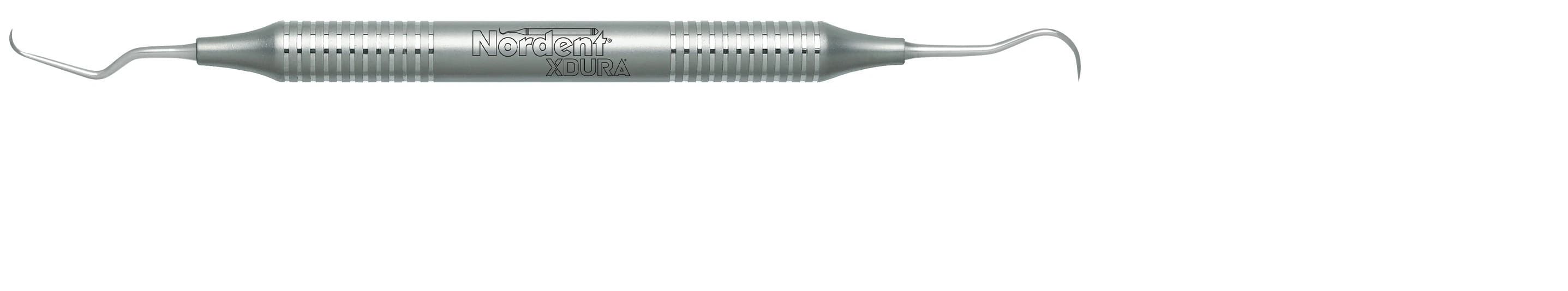 Nordent XDURA Scalette, Double-End Anterior #N137 Mini Blade / Long Shank, DuraLite Round Handle, Stainless Steel, 1/Pkg thumbnail 2