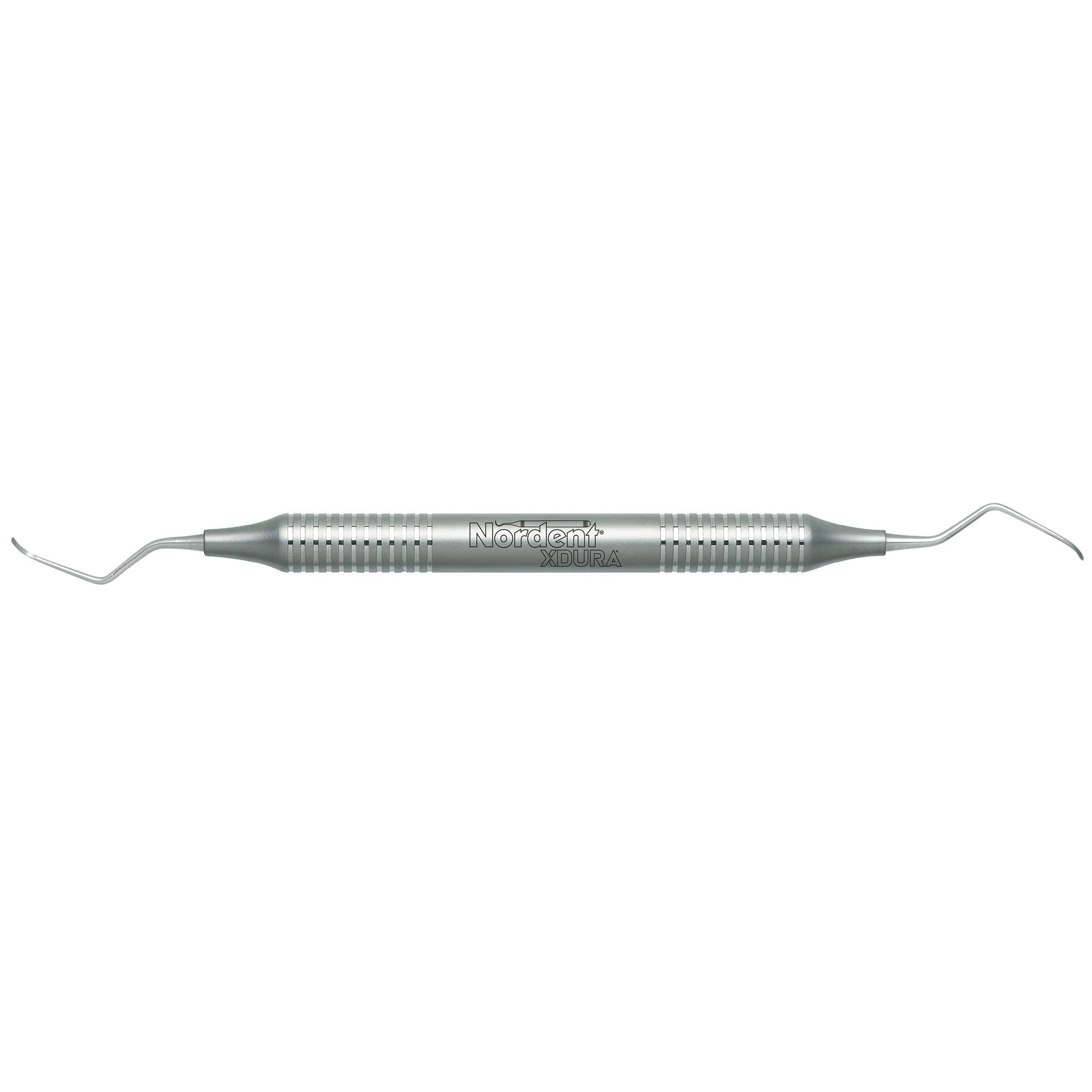 Nordent XDURA Universal Curette, Barnhart #1-2, Double-Ended, DuraLite Round Handle, Stainless Steel thumbnail 2