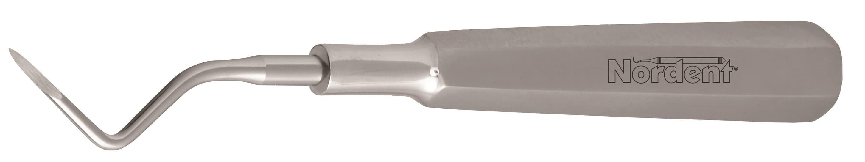 Nordent Heidbrink #2 Left Single End Root Tip Elevator, Regular Tip, Hardened Stainless Steel, ER2 - Root Tip Picks, Single End - # 2 Heidbrink, Single End, Left, Standard - Image 1