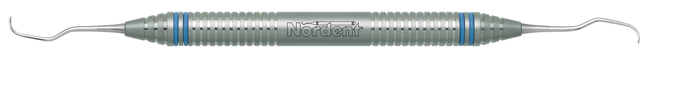 Nordent Classic Gracey Curette #1-2, Standard Blade, Double-End, DuraLite ColorRings Handle, Stainless Steel, CESCGR1-2 - Classic Gracey Curettes - #1-2 - DuraLite&reg; ColorRings - Image 1