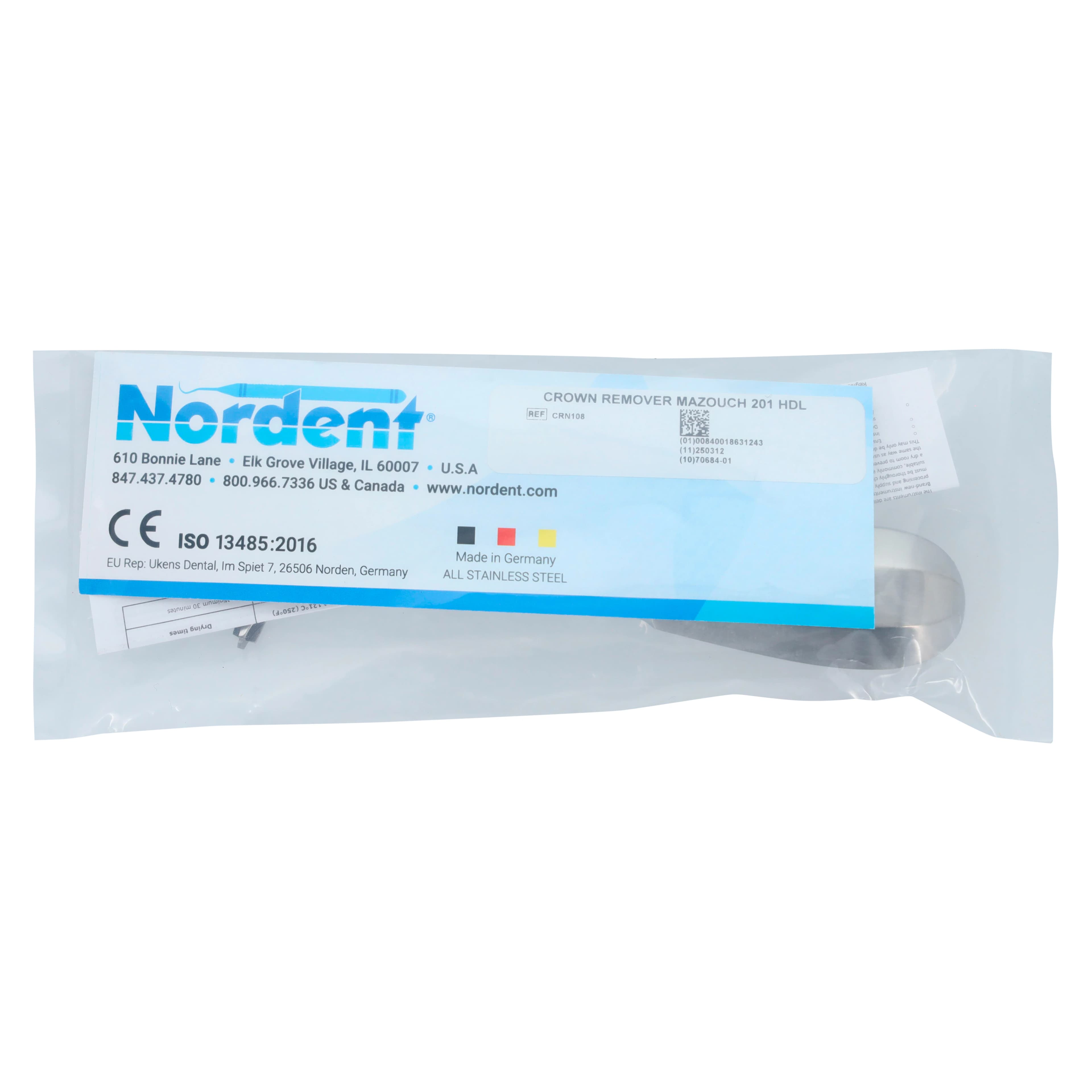 Nordent Mazouch #108 Single-Ended Crown Remover, Heavy Duty, Large Handle, #201 thumbnail 4