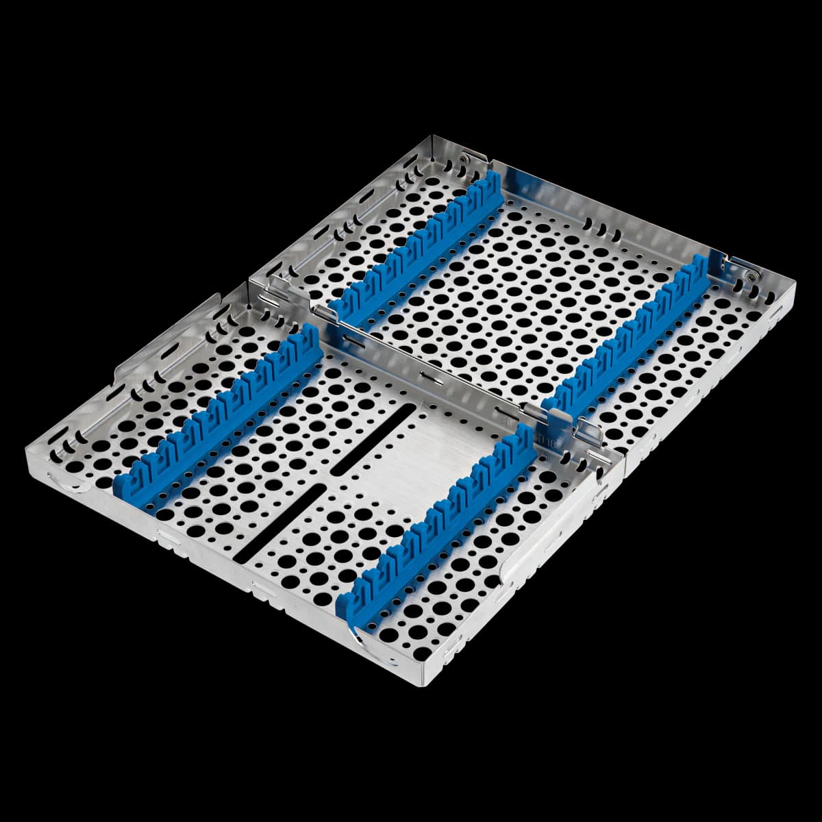 Nordent Cassette Double-Sided Stainless Steel, Medium Blue, 16 Instruments, 5 1/2 in W x 8 in L x 1 1/4 in H, C3 - Cassette Double Sided 16 Instr - Image 1