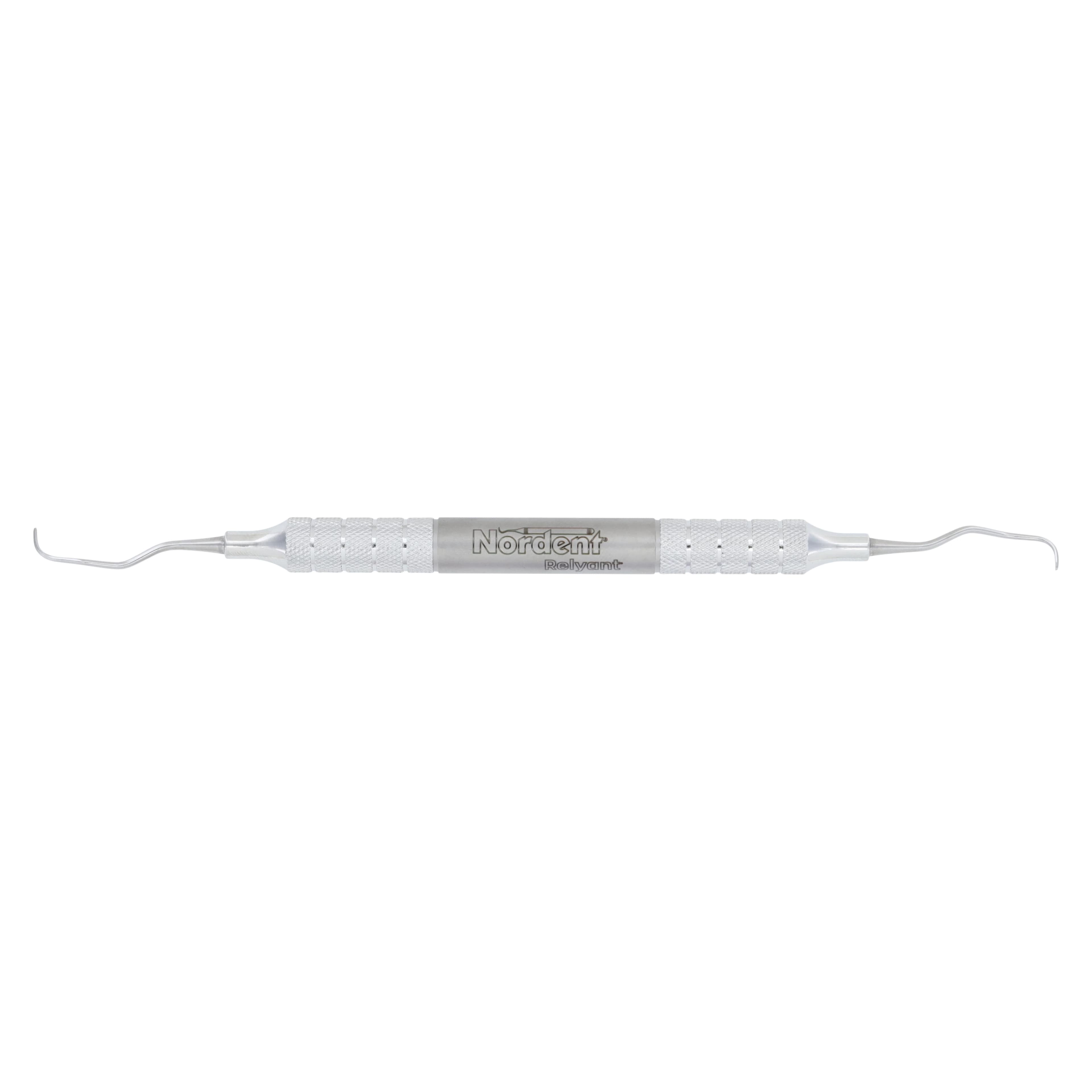 Nordent Relyant Gracey Curette 11/12, Old Style, Double End, Relyant #6 Handle, Stainless Steel, 1/Pkg - Relyant® Curette – # 11/12O, Gracey, O Style, Relyant® # 6 Handle, Double End - Relyant® Curette – # 11/12O, Gracey, O Style, Relyant® # 6 Handle, Double End - Image 1