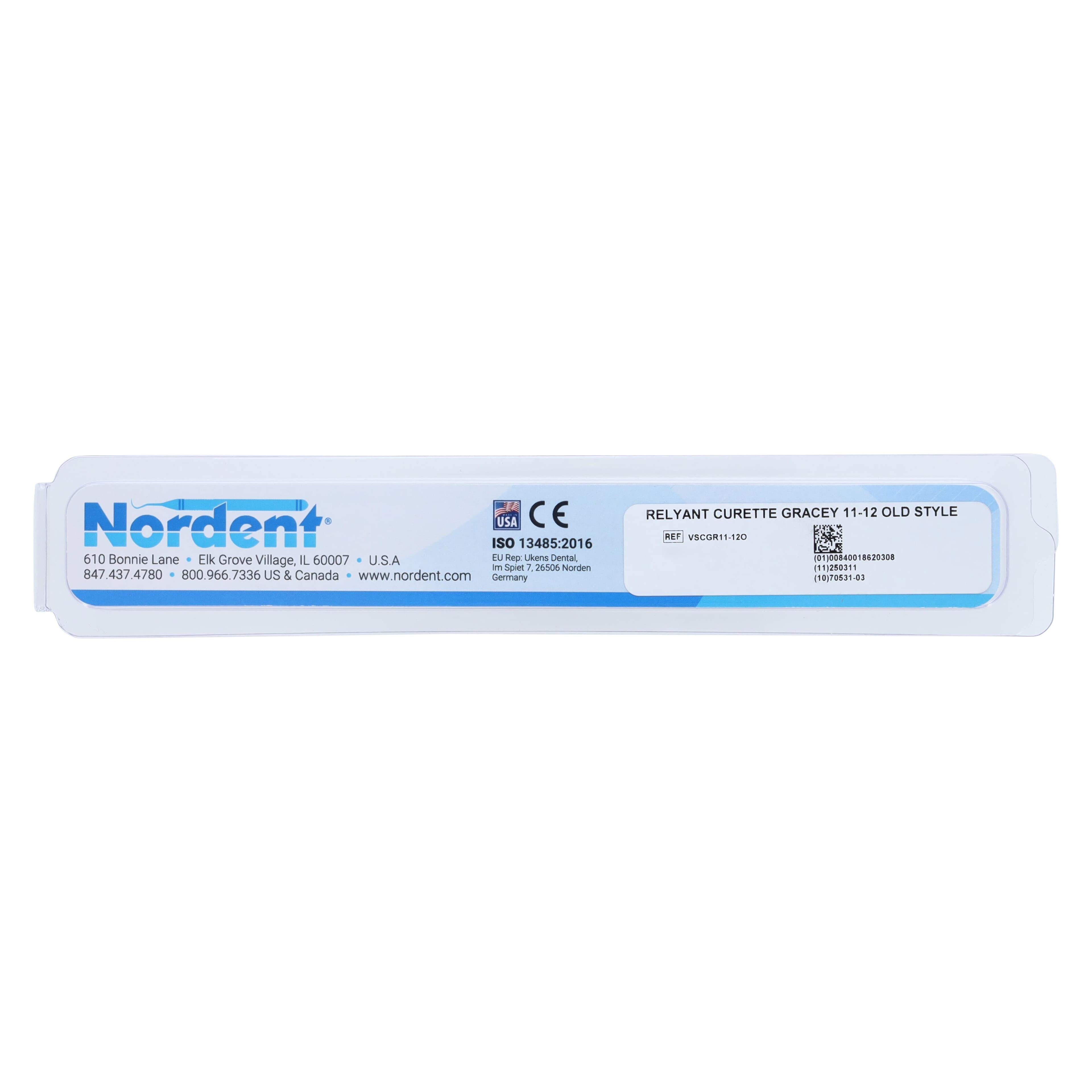 Nordent Relyant Gracey Curette 11/12, Old Style, Double End, Relyant #6 Handle, Stainless Steel, 1/Pkg thumbnail 6