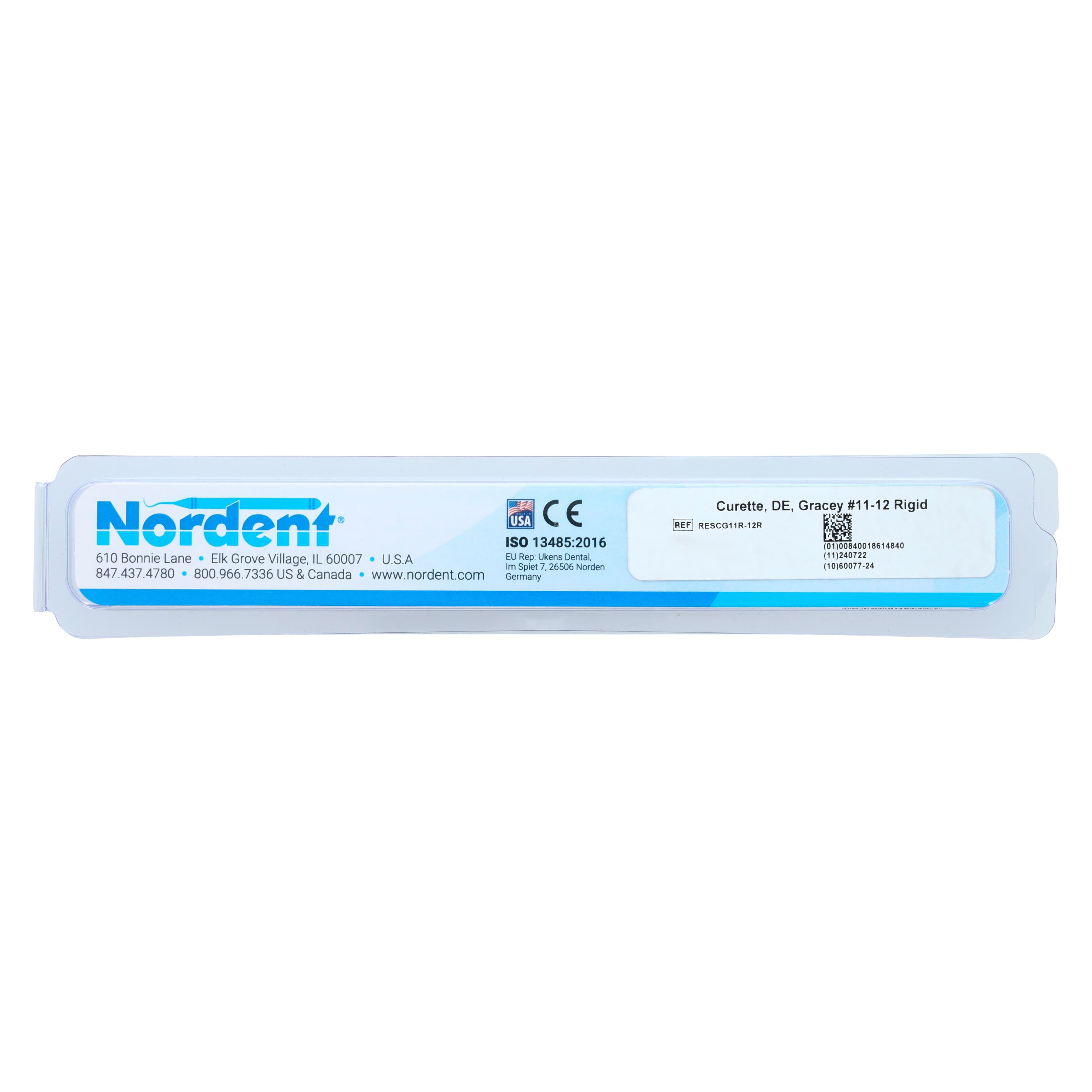 Nordent Classic Gracey Curette #11-12 Rigid, Double-Ended, DuraLite Round Handle, RESCG11R-12R thumbnail 6