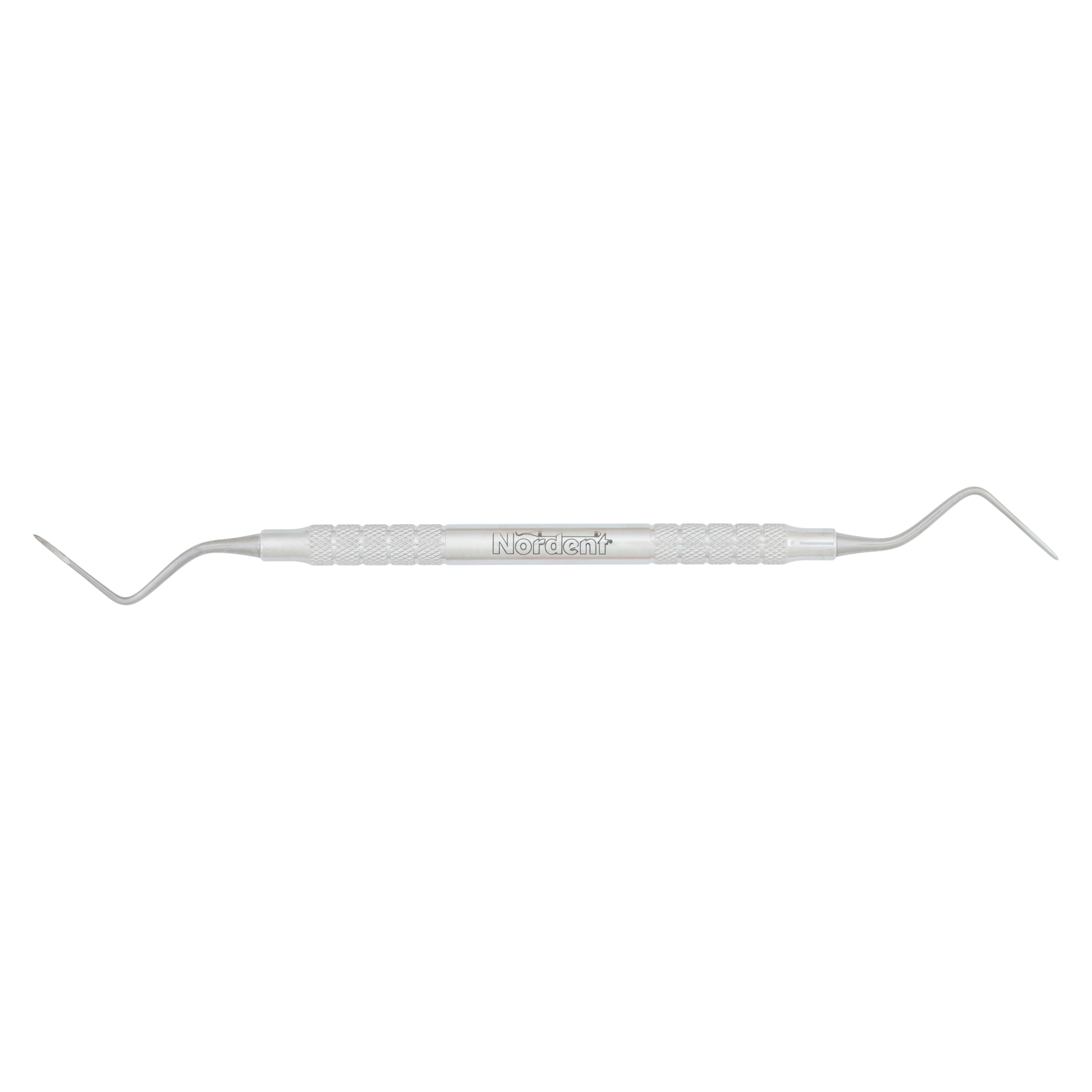 Nordent Root Tip Elevator, Double-Ended, Davis Serrated #11, Pointed Tip, Medium Round Handle, RER11P - Root Tip Picks - Double-Ended - Davis Serrated #11 (Pointed Tip) - Medium Round - Image 1