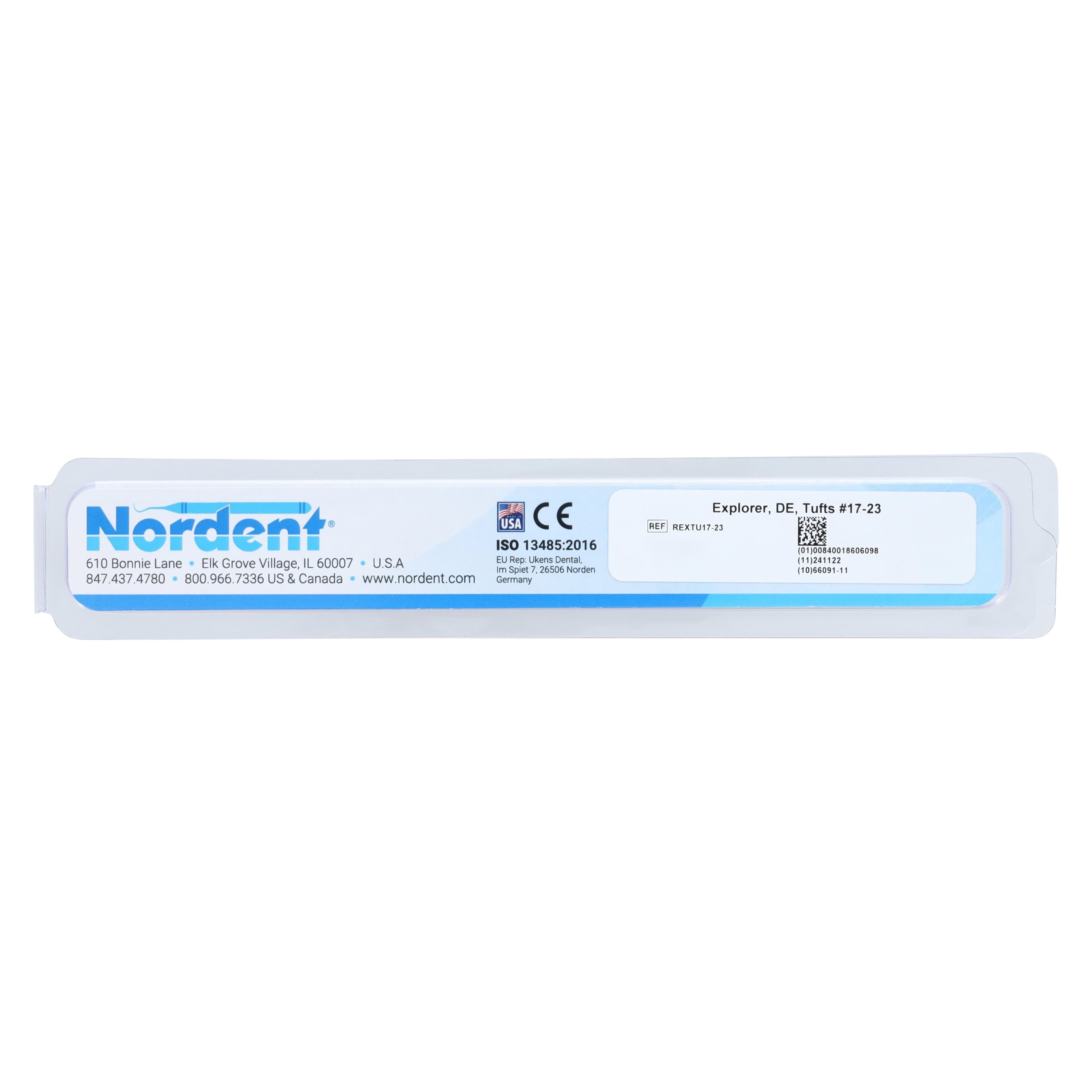 Nordent Double-Ended Explorer, Tufts #17-23, Medium Round Handle, Stainless Steel, REXTU17-23 thumbnail 6