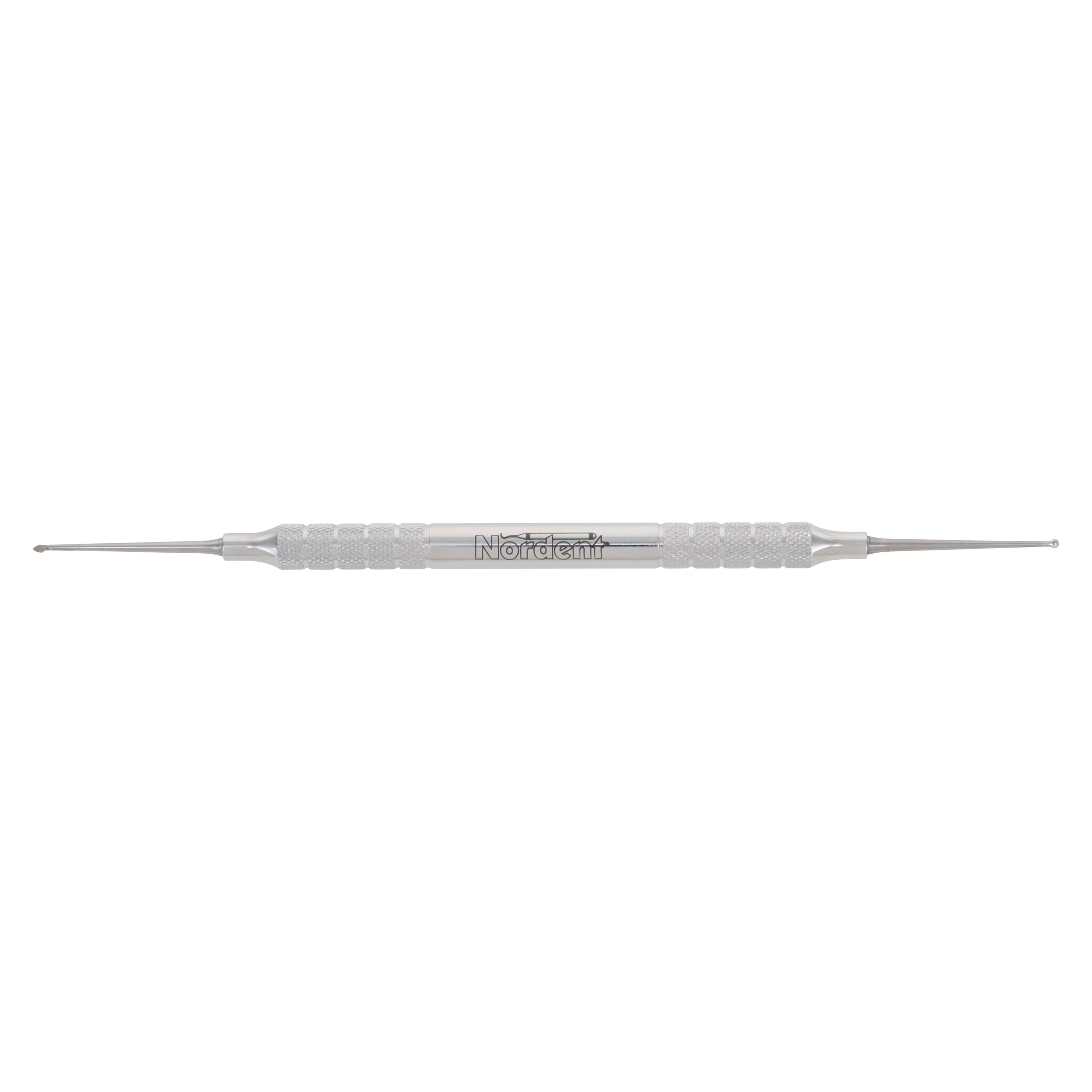 Nordent Cleoid-Discoid Carver #1 (90-93), Double-Ended, Medium Round Handle, 1.5 mm Blade, Stainless Steel - Carver DE Small Cleoid Discoid #1 (90-93) Medium Round Handle - Image 1