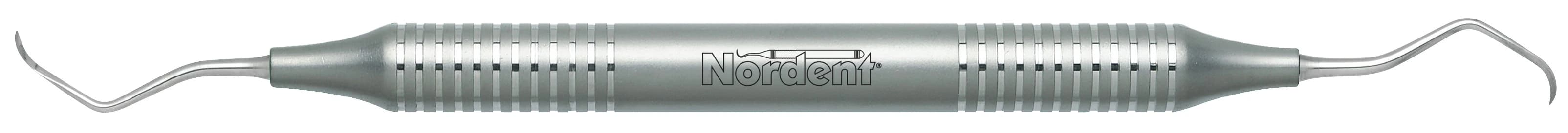 Nordent #M-23 Double-Ended Posterior Sickle Doeppler Scaler, DuraLite Round Handle, Stainless Steel - Posterior Scaler Sickle Doeppler #M-23 Round Handle - Image 1