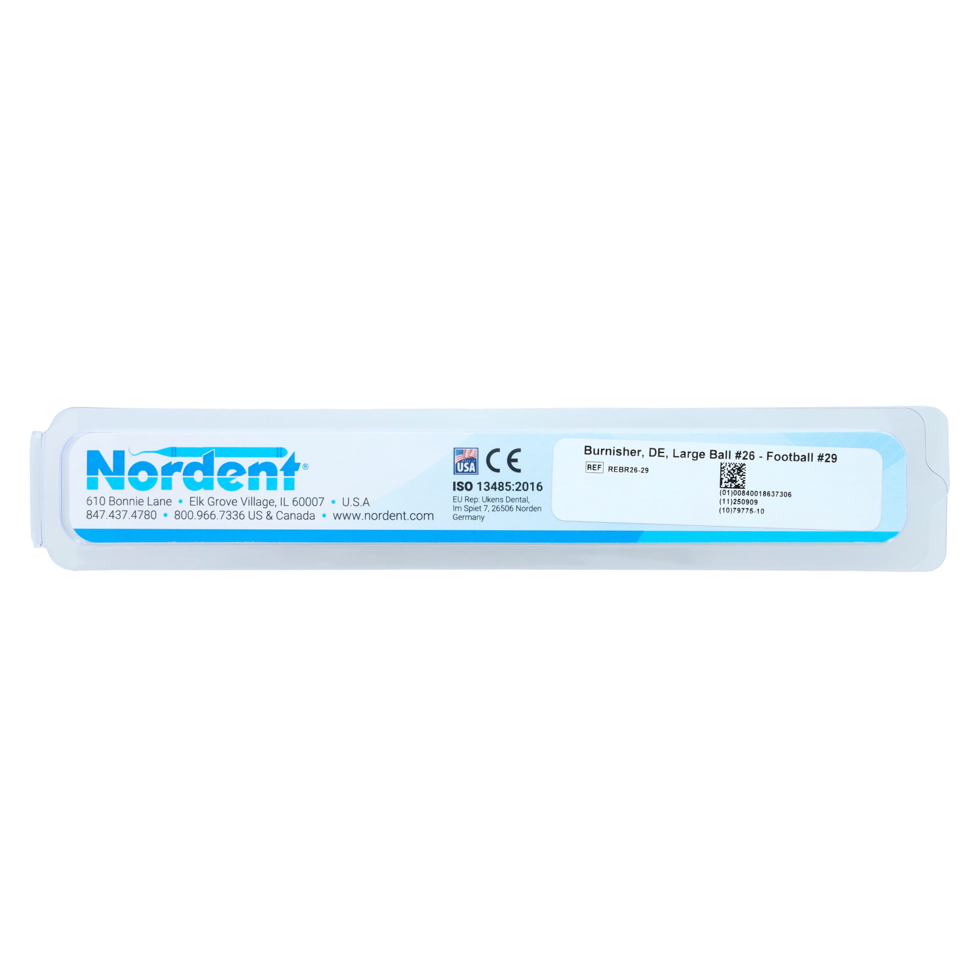 Nordent #26-29 Ball-Football Burnisher, Double-Ended, 1.9 mm / 3.6 mm, DuraLite Round Handle, REBR26-29 thumbnail 6