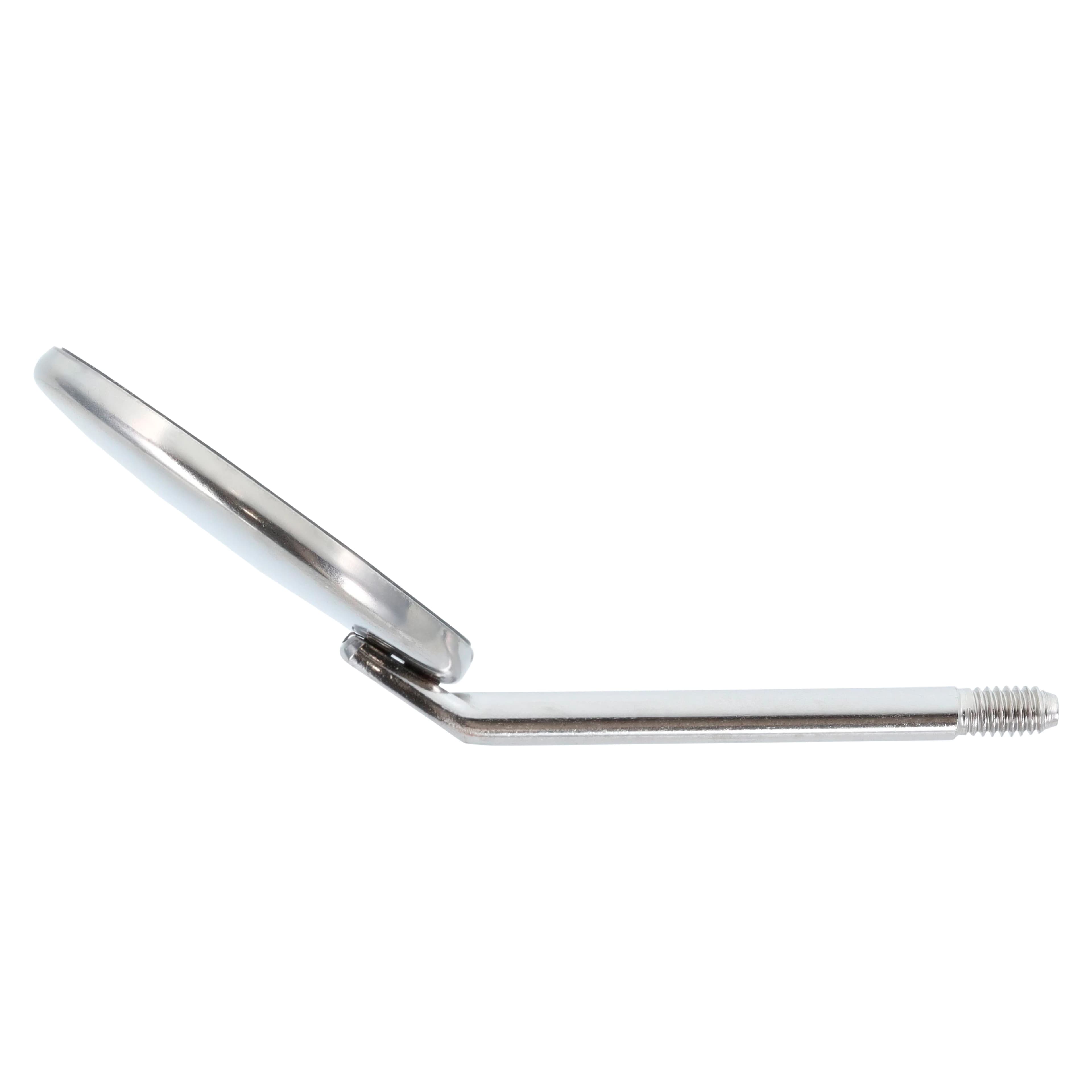Nordent Front Surface Mirror Head, Single-Sided Simple Stem, #5, 15/16" (24 mm), Stainless Steel, Rhodium Coated thumbnail 3