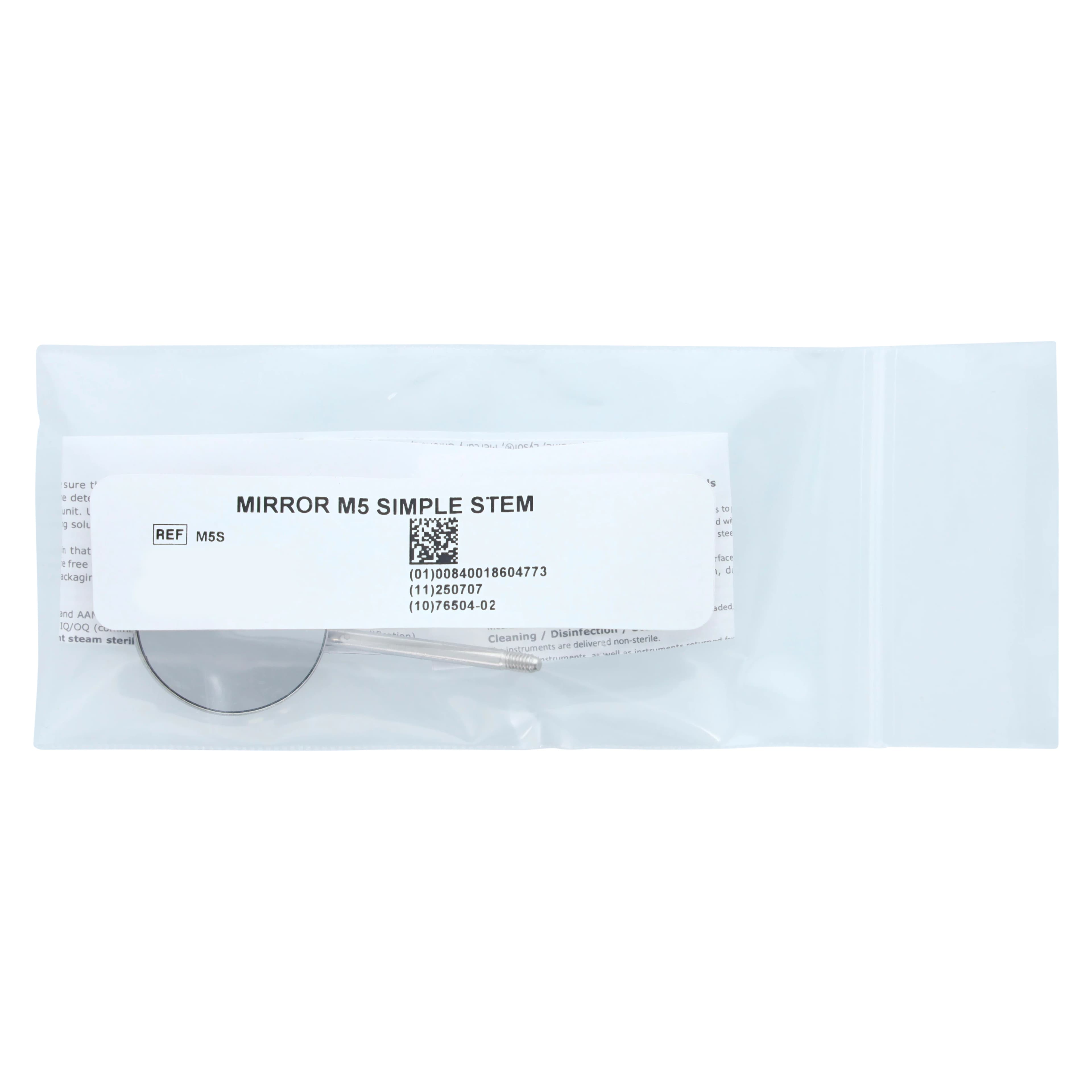 Nordent Front Surface Mirror Head, Single-Sided Simple Stem, #5, 15/16" (24 mm), Stainless Steel, Rhodium Coated thumbnail 5