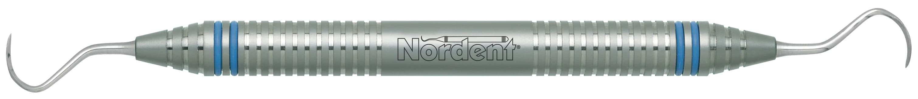 Nordent #129 Universal Sickle Scaler, Double-Ended, Anterior/Posterior, DuraLite ColorRings Handle, Stainless Steel, N129 - Sickle Scaler – # 129, Nordent, Anterior/Posterior, Double End - DuraLite® ColorRings™ Handle - Image 1