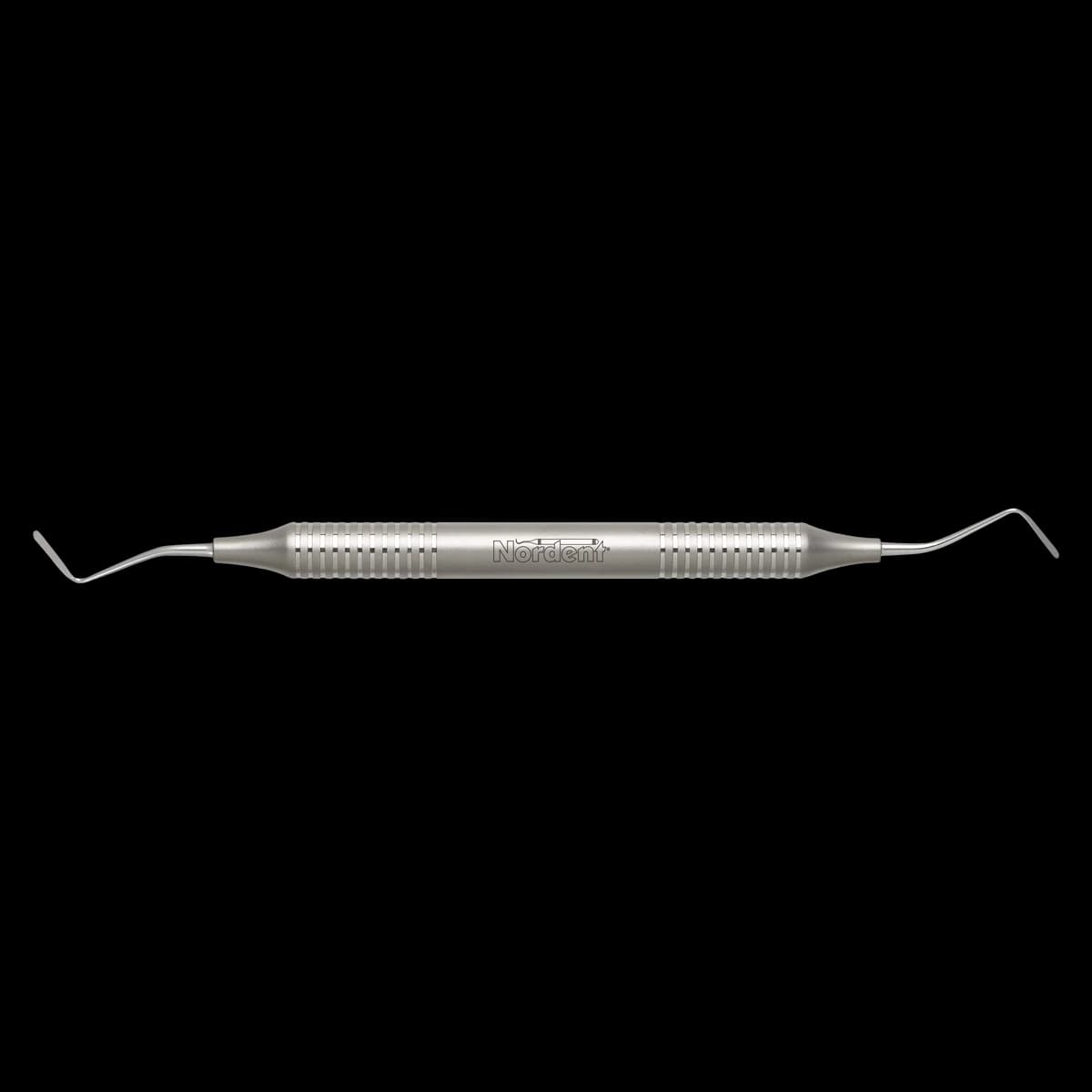 Gingival Cord Packer DE #N113 Serrated, 45° Offset Blades, DuraLite Round Handle, Each, Nordent - Gingival Cord Packer DE #N113 Serrated DuraLite Round Handle - Image 1