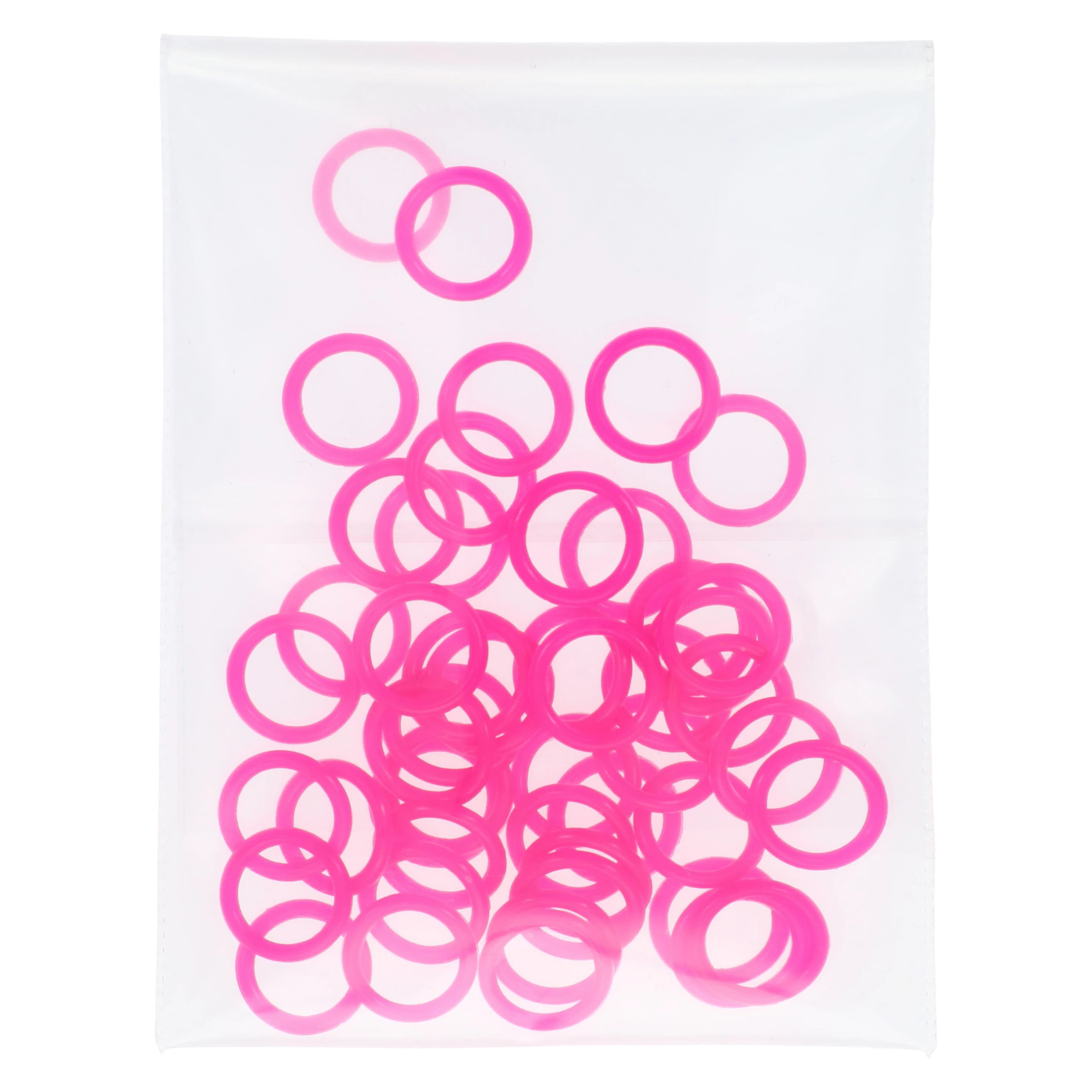 DuraLite ColorRings, Fuscia, Silicone Coated, 3/8 in, 48/Bag, RING-FS thumbnail 2