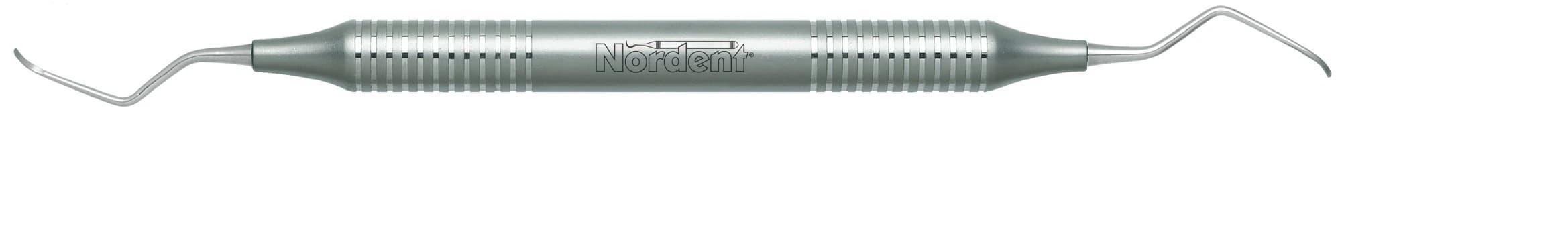 Nordent Barnhart #1-2 Universal Curette, Double-End, DuraLite Round Handle, Stainless Steel, Each - #1-2 Barnhart Curette DuraLite Round Handle Double-end - Image 1