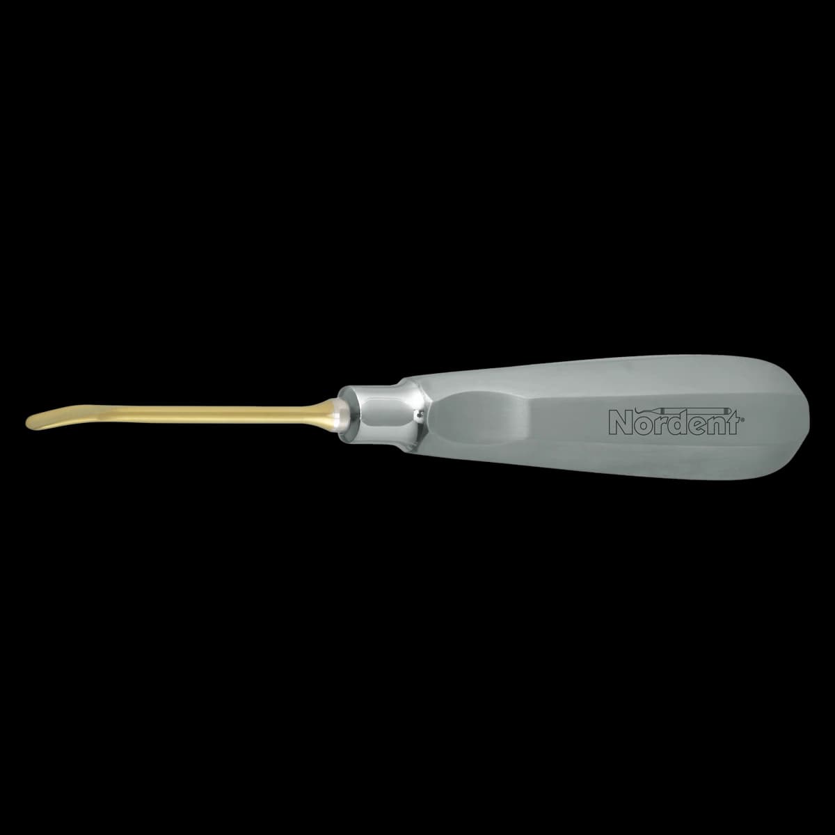 Nordent #5CT Luxating Elevator, 5 mm Curved, Single End, Titanium Nitride Coated, Stainless Steel Handle - Luxating Blade 3mm Curved - Image 1