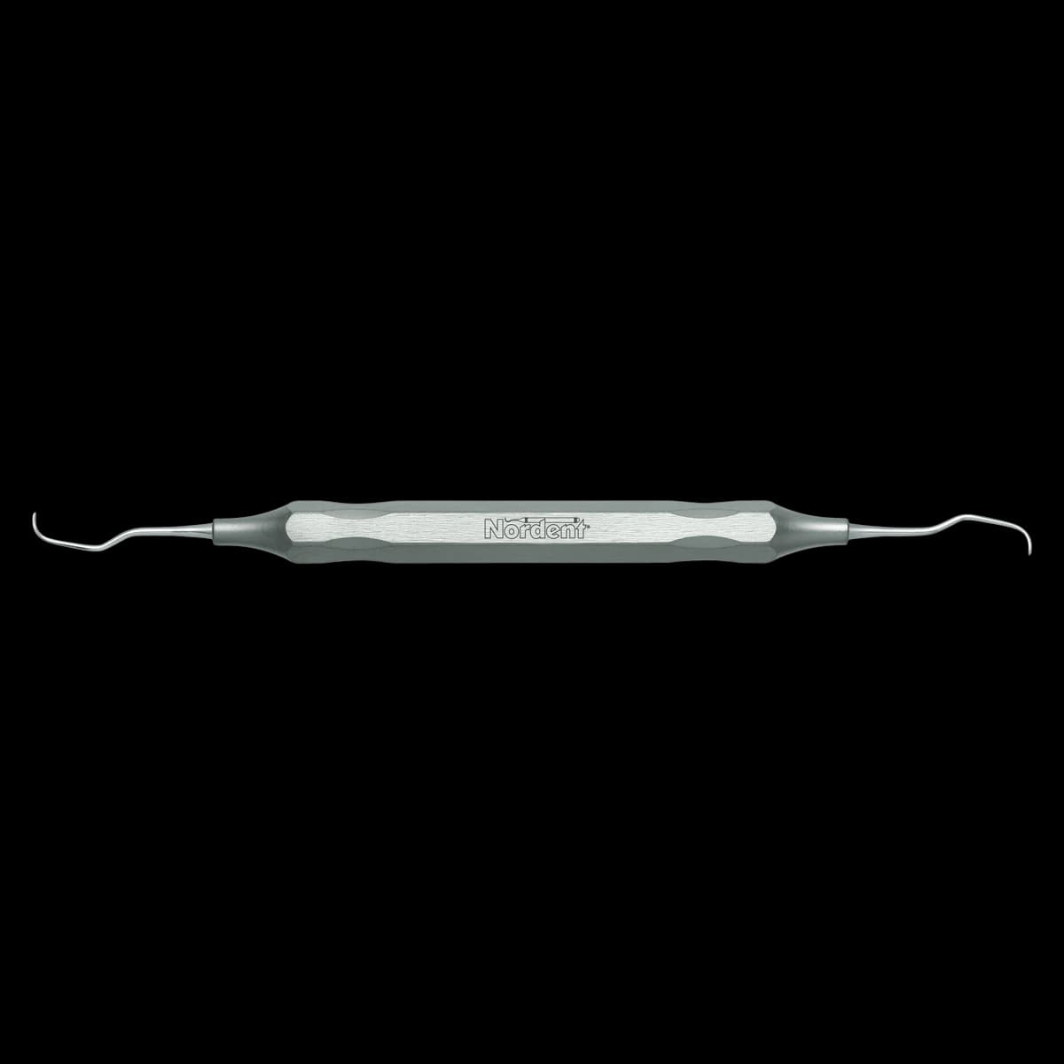 Nordent Classic Gracey Curette #1-2, Double-Ended, DuraLite Hex Handle, Stainless Steel - Classic Gracey Curettes - #1-2 - DuraLite&reg; Hex - Image 1