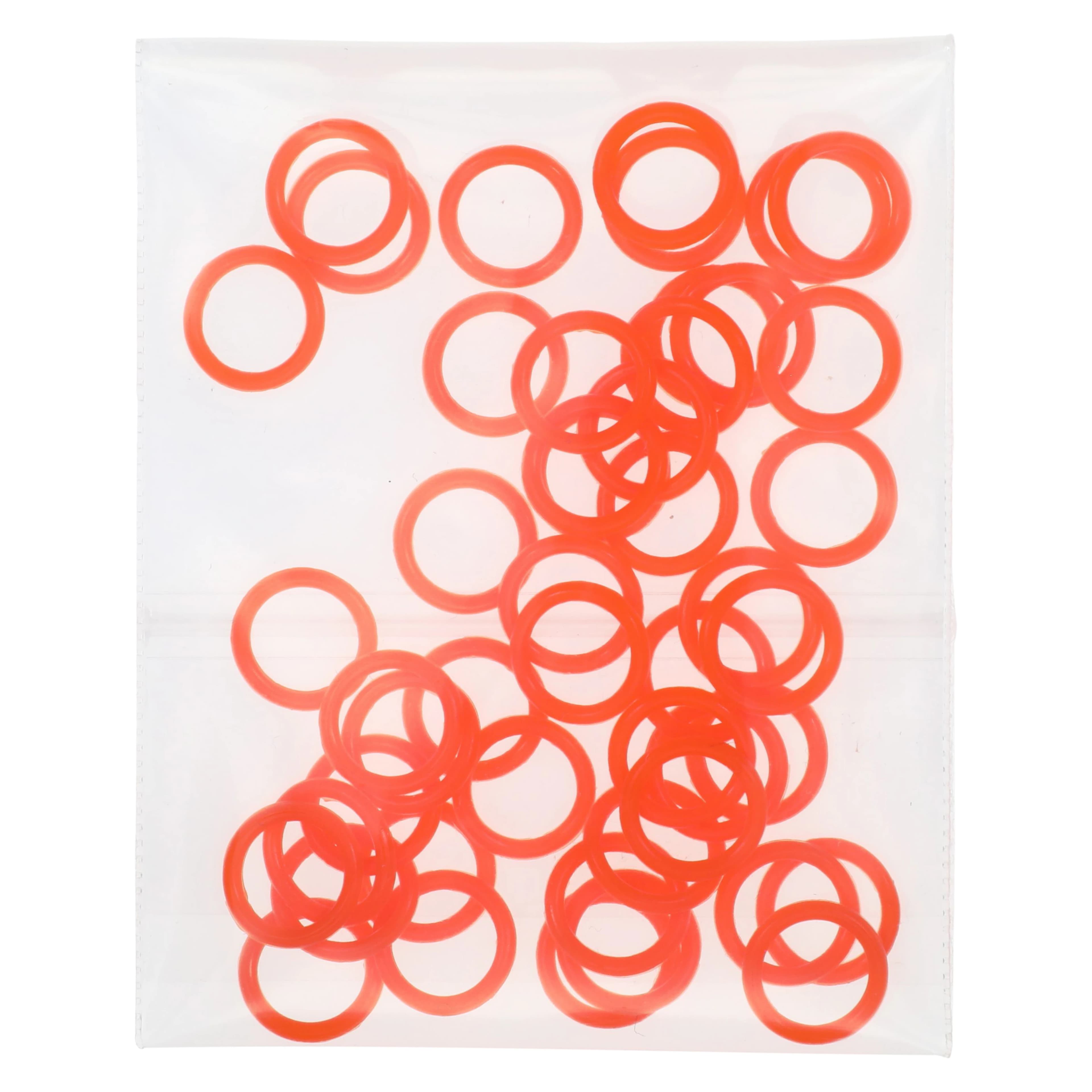 DuraLite ColorRings Color Coding Rings, Orange, Silicone Coated, 3/8 in, 48/Bag, RING-OR thumbnail 2