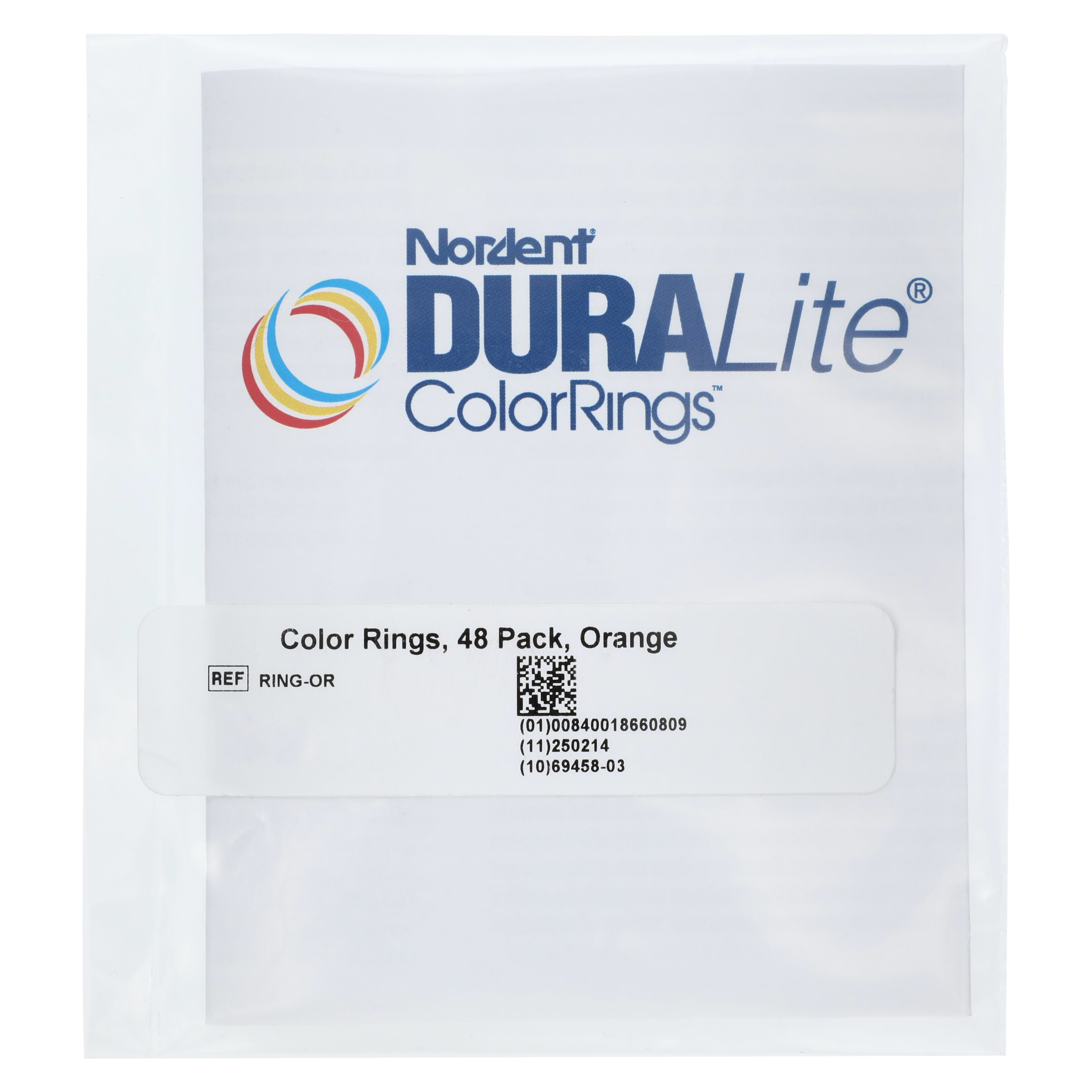 DuraLite ColorRings Color Coding Rings, Orange, Silicone Coated, 3/8 in, 48/Bag, RING-OR thumbnail 3