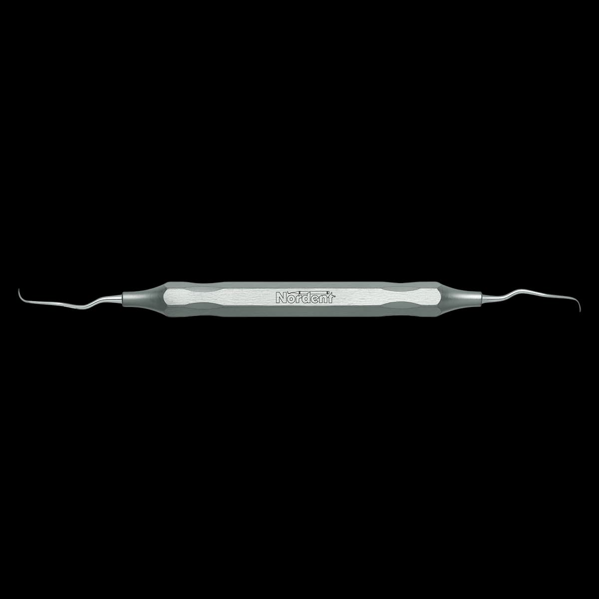 Nordent Classic Gracey Curette #13-14 Long Reach, Double-Ended, DuraLite Hex Handle, 440A Stainless Steel, ESCGR13-14L - Classic Gracey Curettes - #13-14 Long Reach - DuraLite&reg; Hex - Image 1