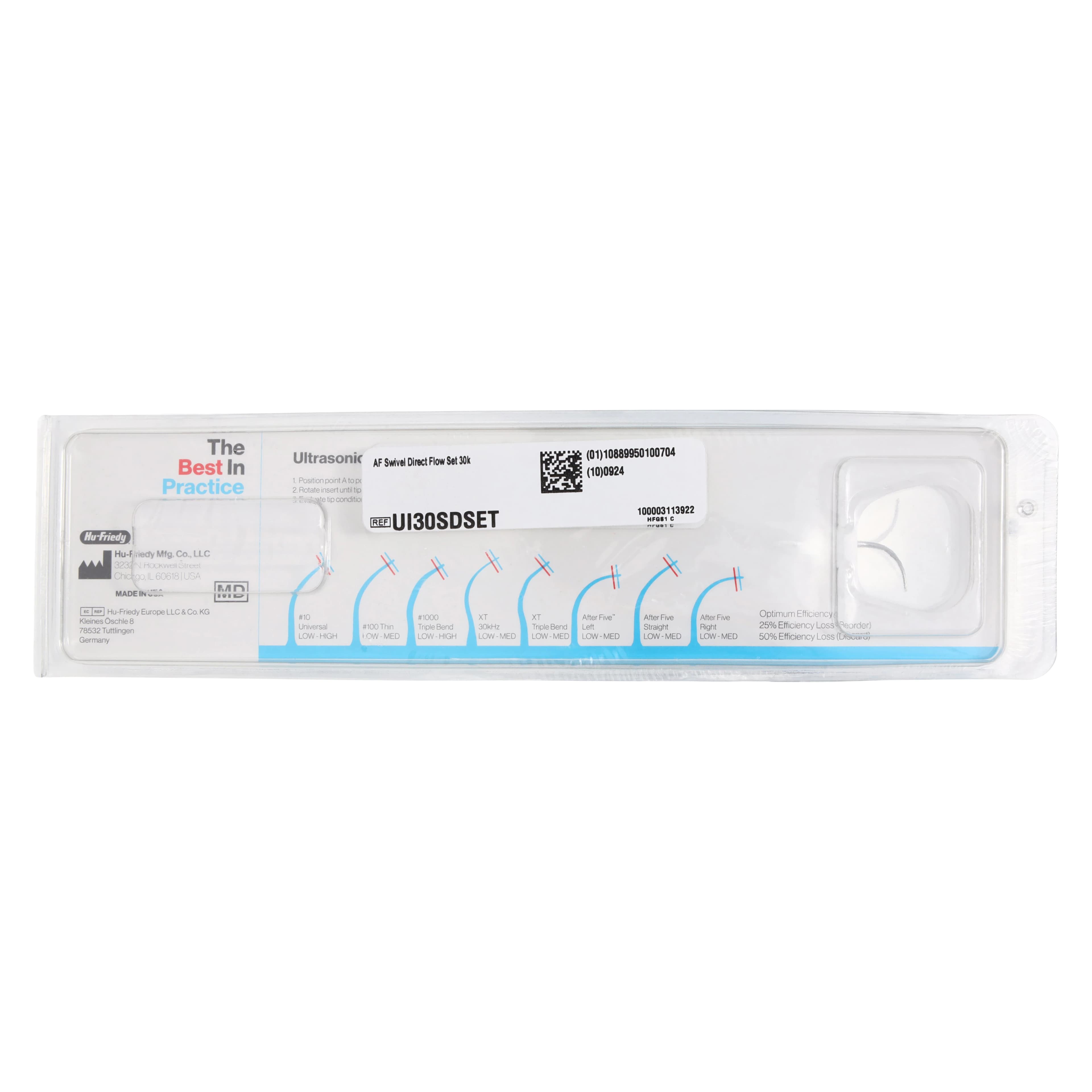 Hu-Friedy After Five Swivel Direct Flow Ultrasonic Inserts, 30 kHz, Assorted (Straight/Left/Right), 3/Pk, UI30SDSET thumbnail 2