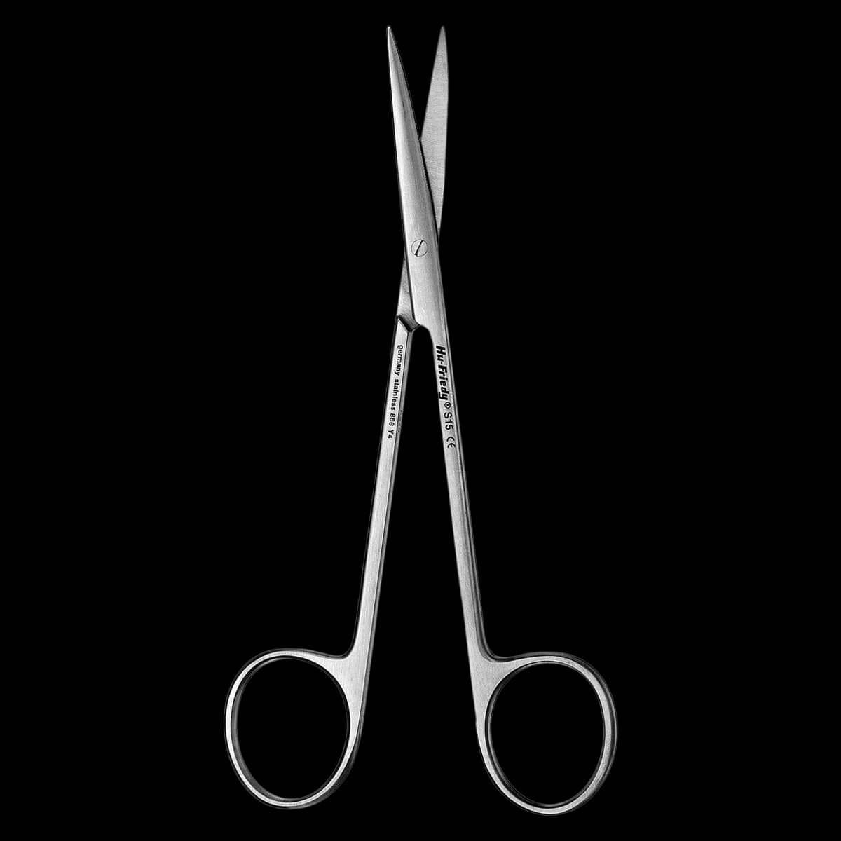 Hu-Friedy #15 Sullivan Surgical Scissors, Straight, 1 Serrated Blade, Stainless Steel, 5.5" (14cm) - Surgical Scissors – # 15 Sullivan - Surgical Scissors – # 15 Sullivan - Image 1