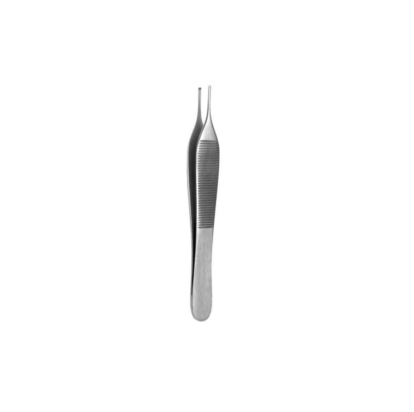 Hu-Friedy #42 Adson Tissue Pliers, 1x2 Teeth, 4.75" (12 cm), Tungsten Carbide Inserts, TP42 - 42 1X2 Adson Tissue Pliers - Image 1