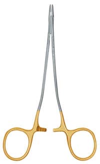 Hu-Friedy Fine Swedish Pattern Perma Sharp Needle Holder, 15 cm (6"), Tungsten Carbide, Gold Plated, FSP - Fine Swedish Pattern Perma Sharp Needle Holder, 15 cm (6") - Image 1