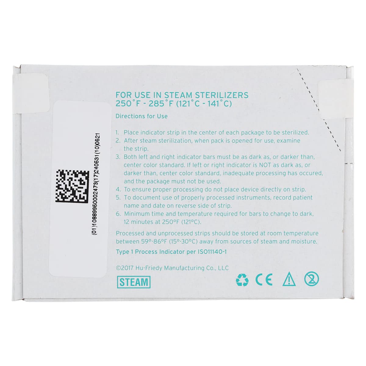 Hu-Friedy IMS Steam Sterilization Indicator Strips, Type 1 Process Indicator, 250/Pkg, IMS-1240 thumbnail 4